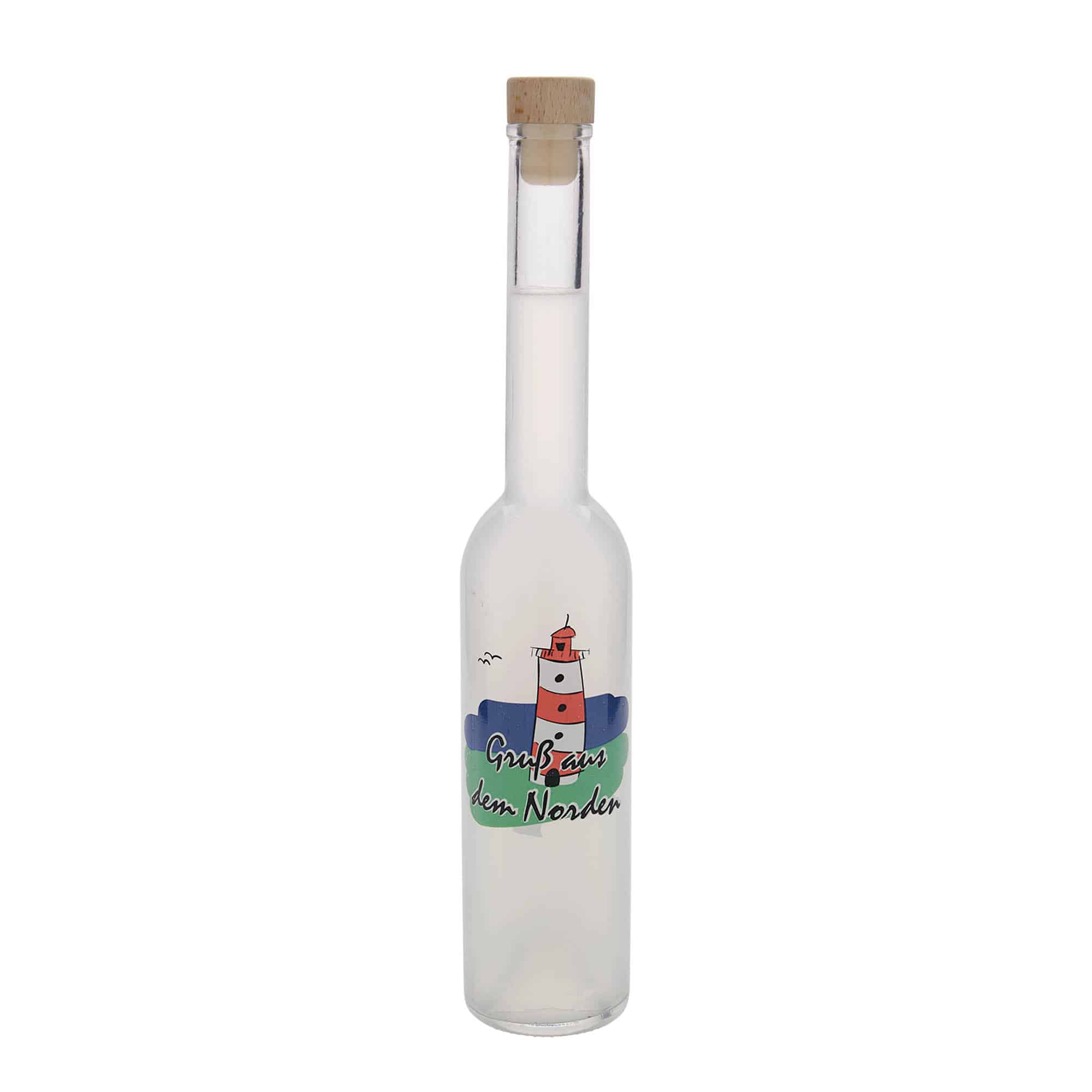 350 ml sklená fľaša „Opera“, motív: sever, hrdlo: korok