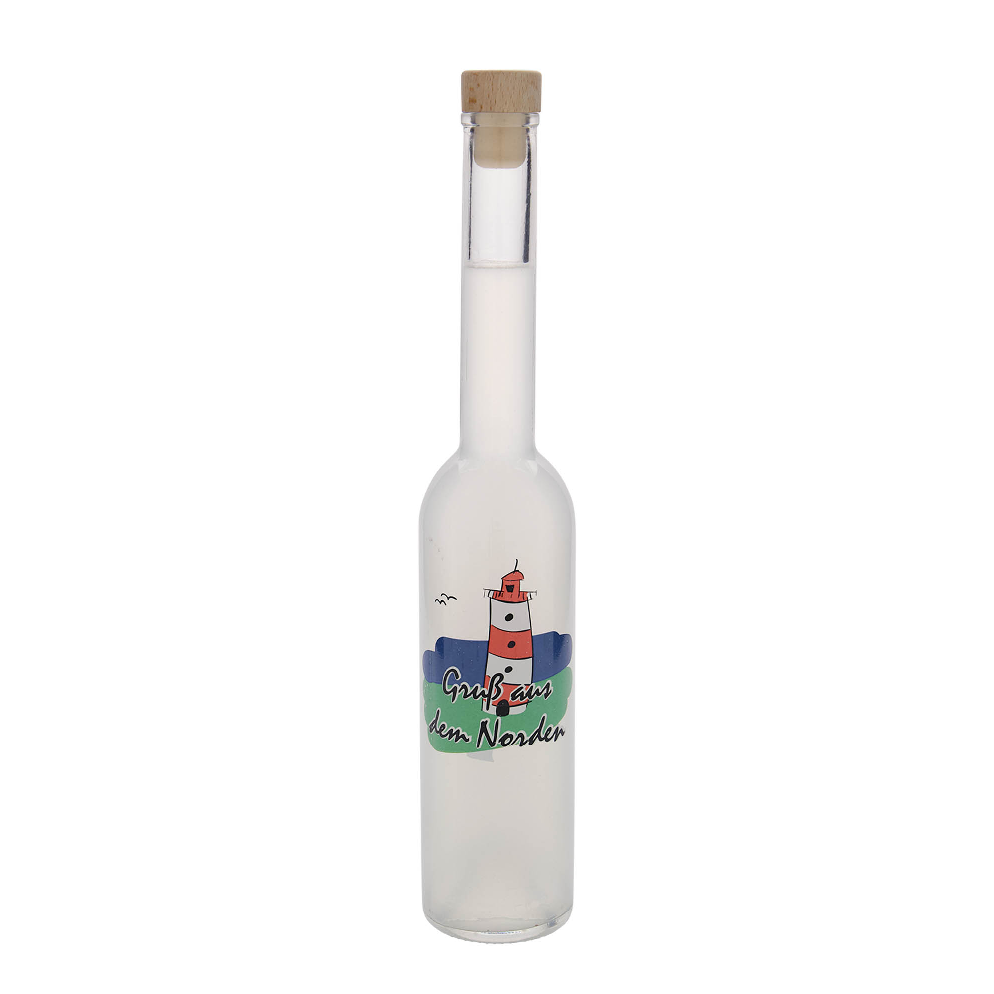 350 ml sklenená fľaša 'Opera', motív: Sever, hrdlo: korok