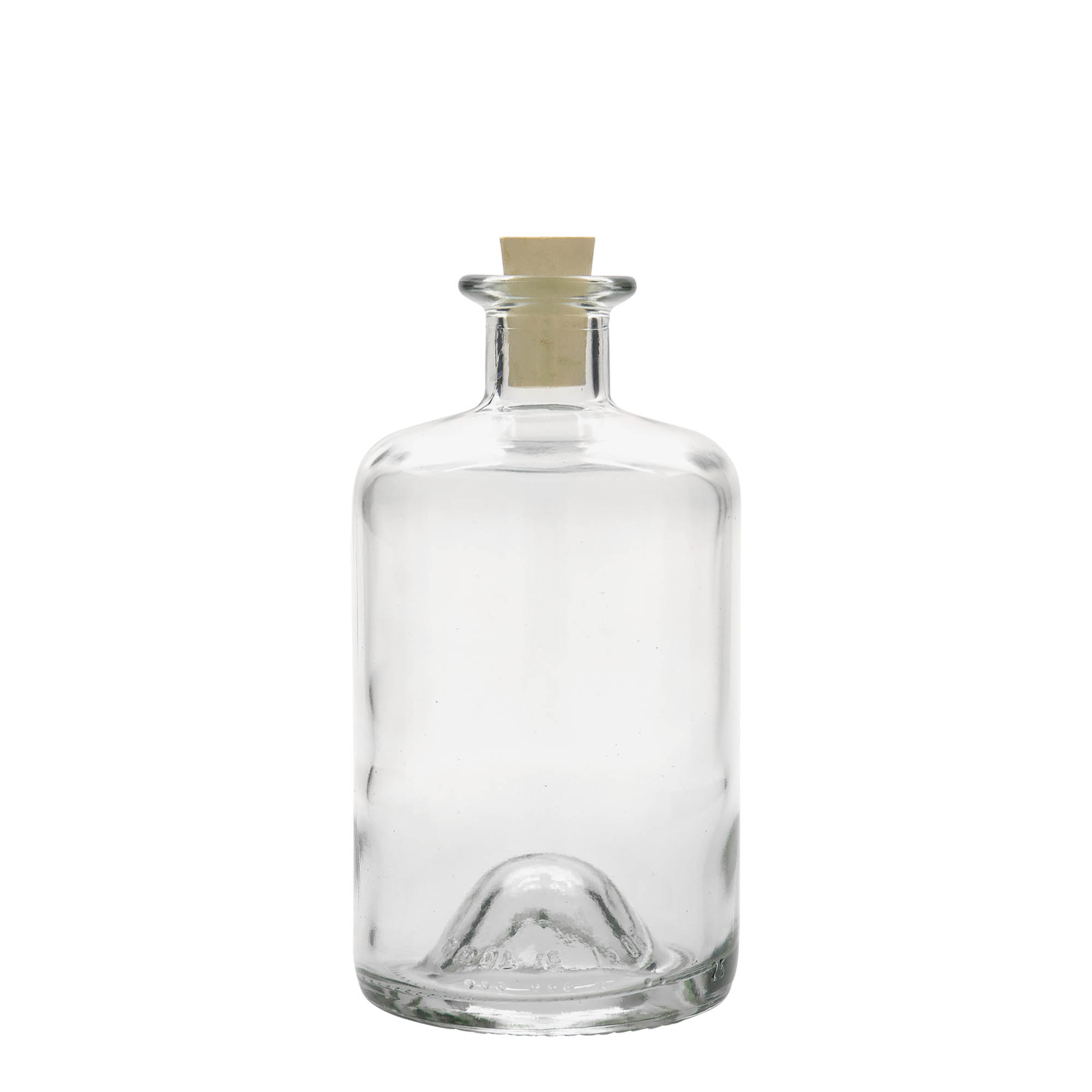 500 ml lekárnická sklenená fľaša, hrdlo: korok