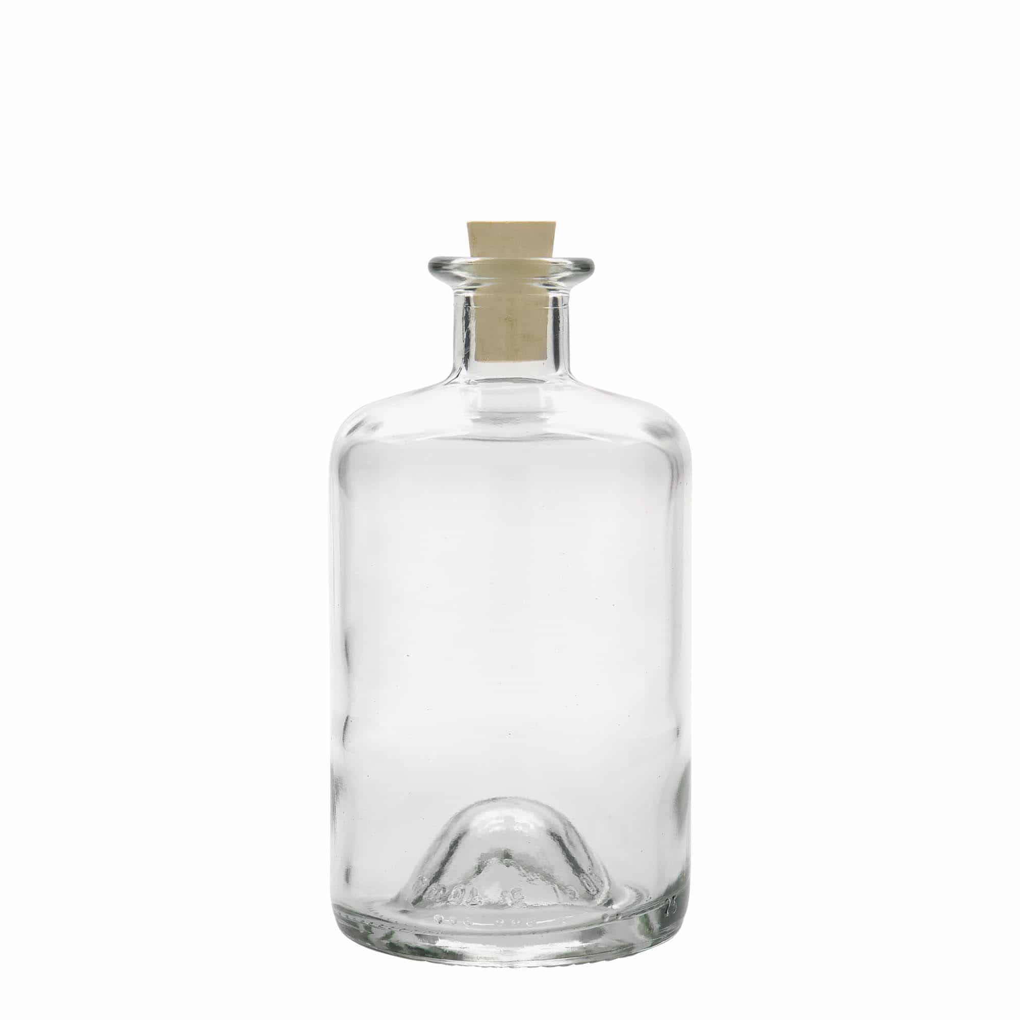 500 ml lekárnická sklenená fľaša, hrdlo: korok