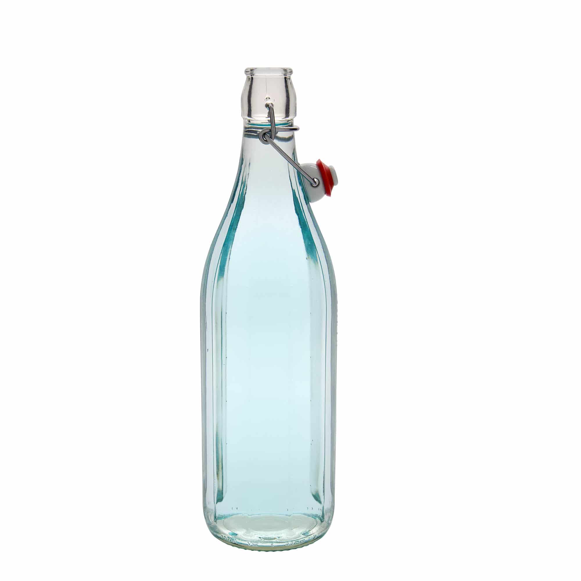 1 000 ml sklená fľaša „Bravo“, desaťhranná, hrdlo: strmeňový uzáver