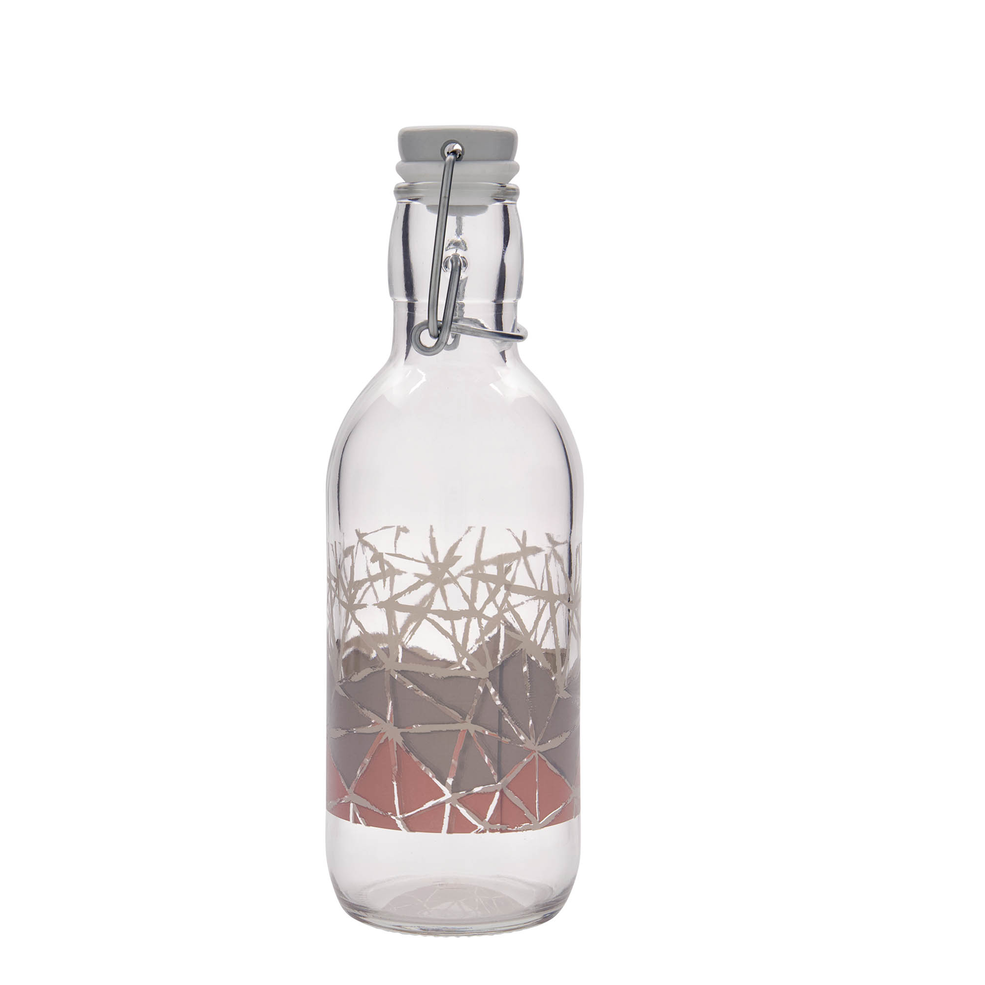 500 ml sklenená fľaša Emilia potlačená 'Manolibera rosa', hrdlo: pákové uzáver 500 ml sklenená fľaša Emilia potlačená 'Manolibera rosa', hrdlo: pákové uzáver