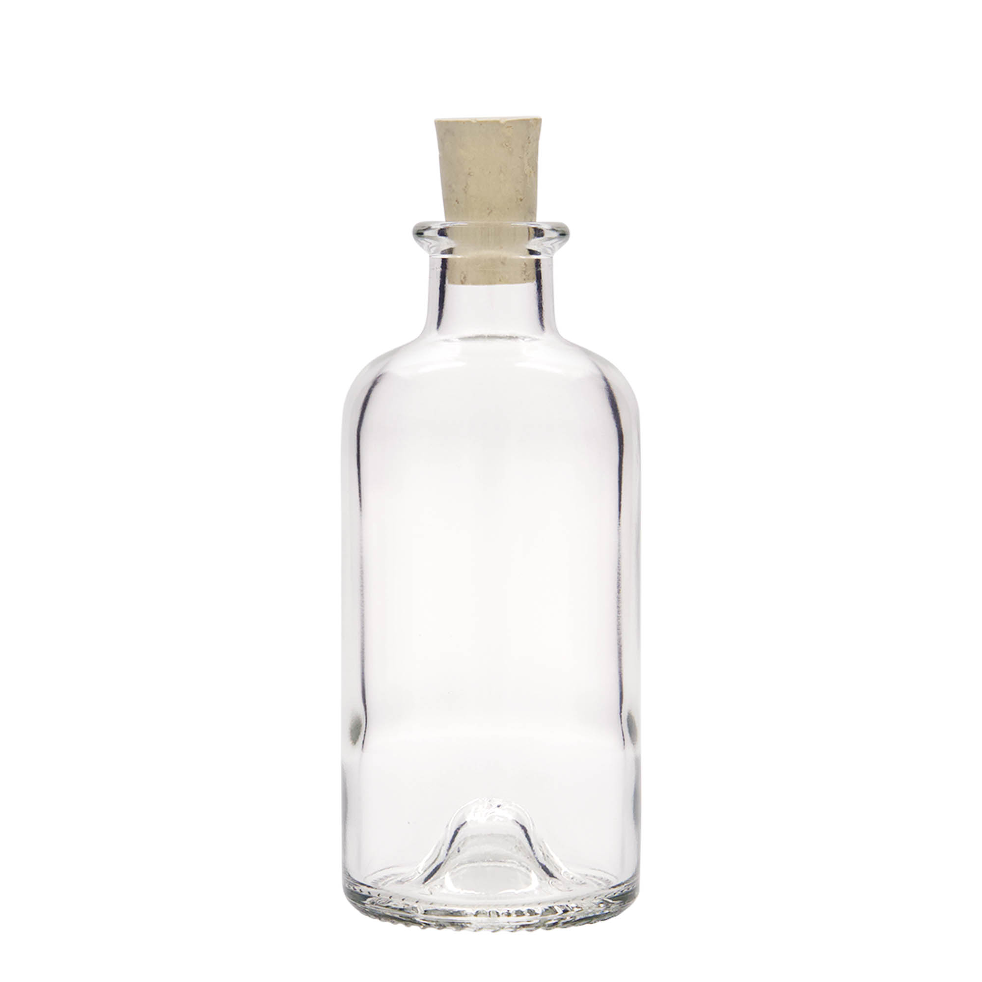 200 ml lekárenská sklenená fľaša, hrdlo: korkové