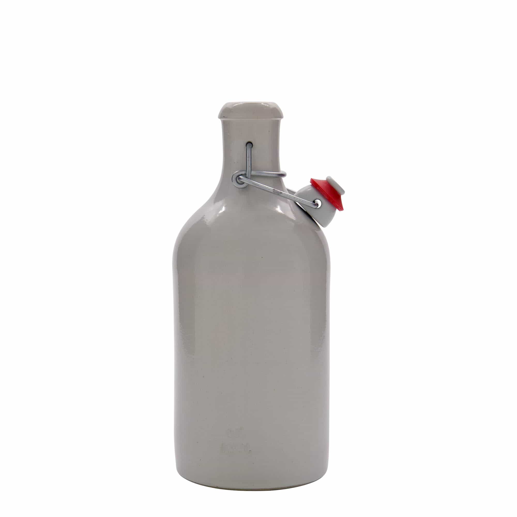 500 ml hlinený krčah, kamenina, biela farba, hrdlo: strmeňový uzáver
