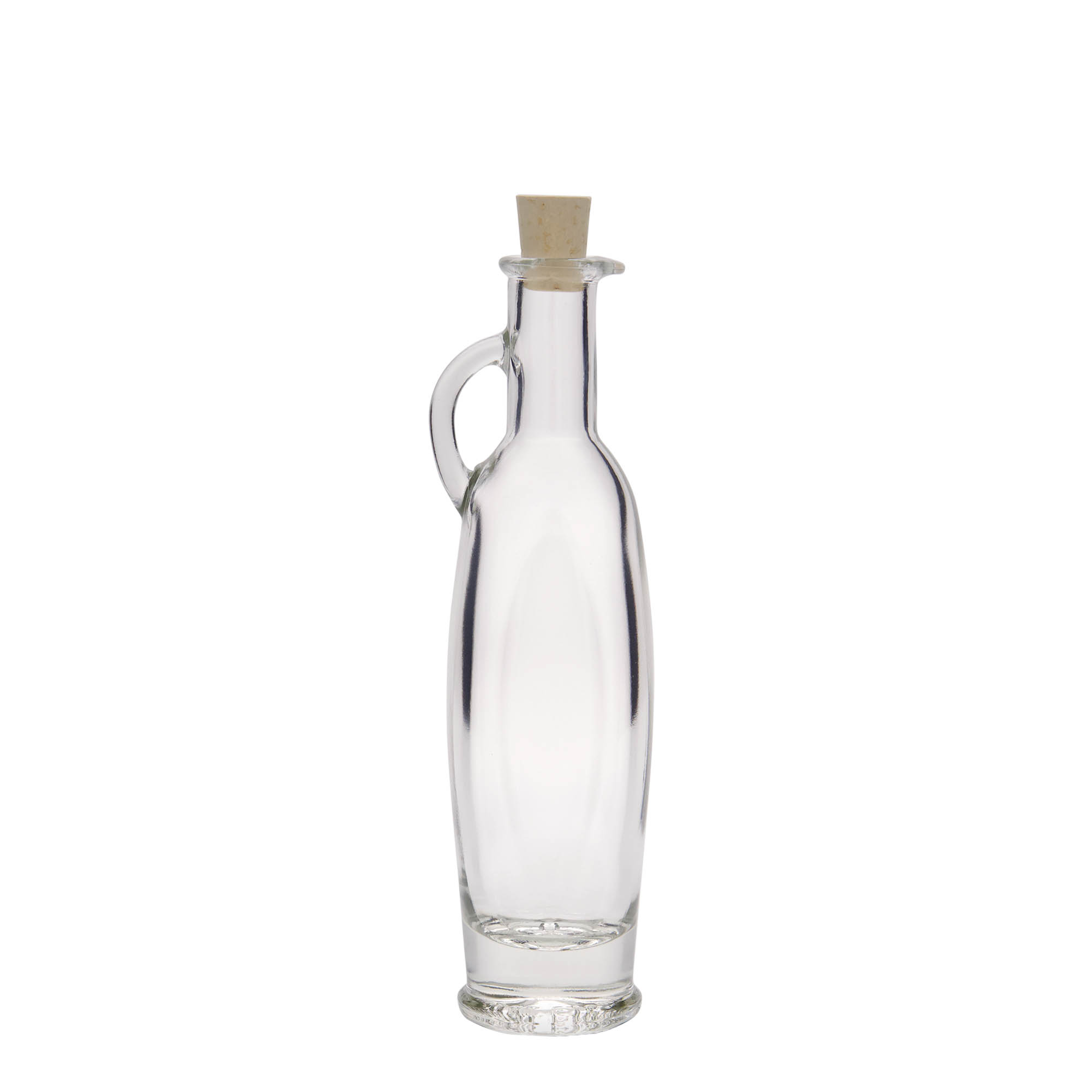 100 ml sklenená fľaša 'Eleganta', oválna, hrdlo: korkové