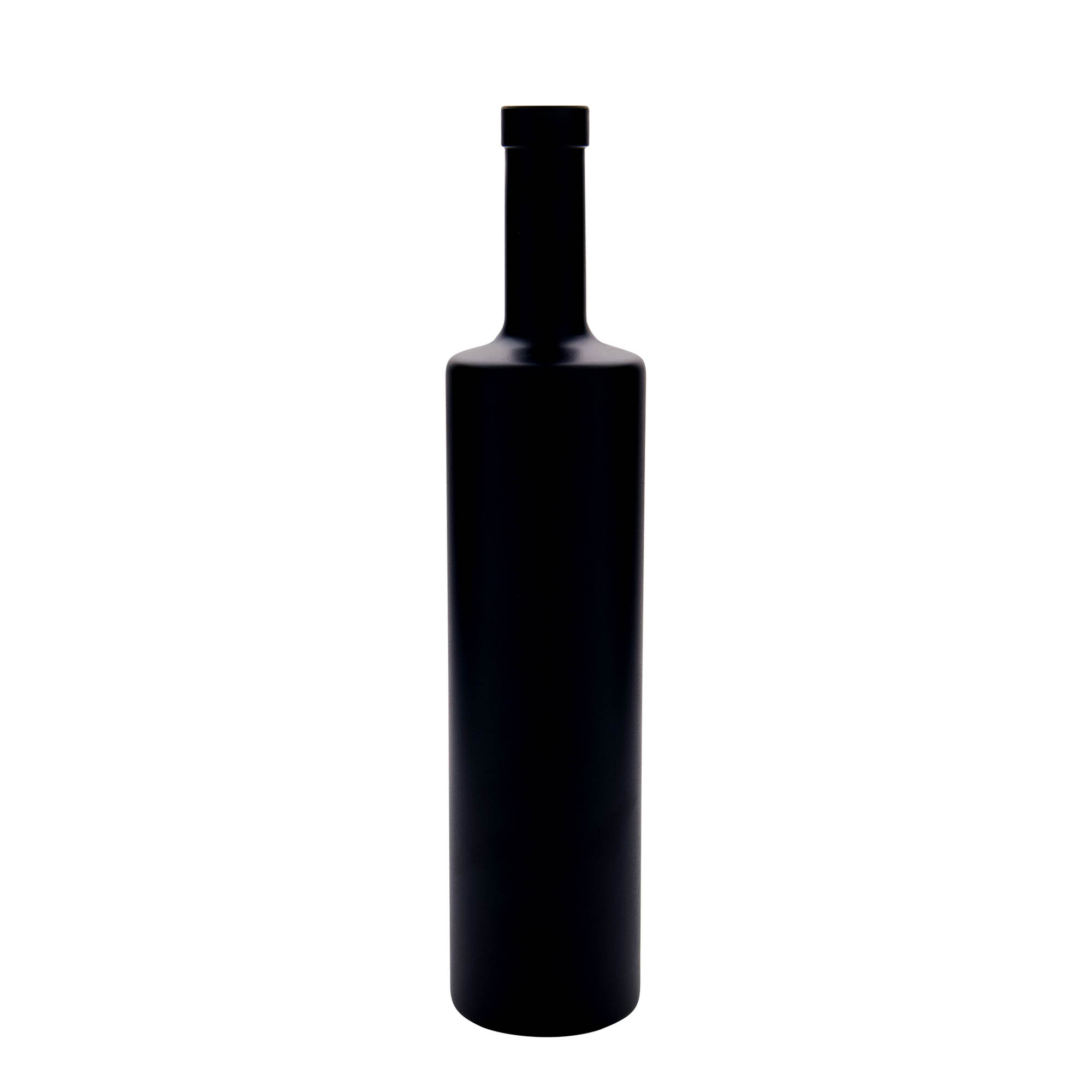 700 ml sklenená fľaša 'Centurio', čierna, hrdlo: korok