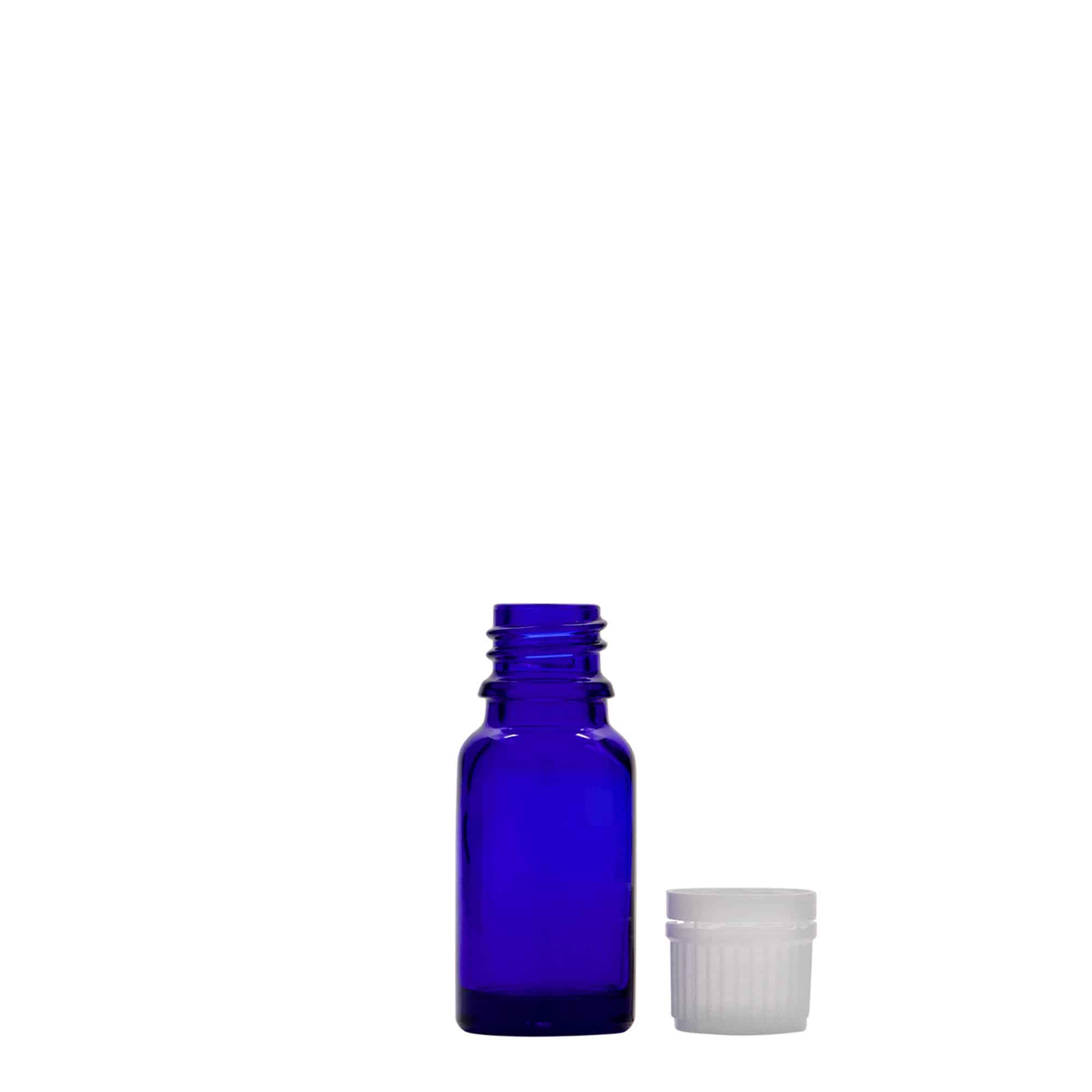 10 ml liekovka, sklená, kráľovská modrá farba, hrdlo: DIN 18