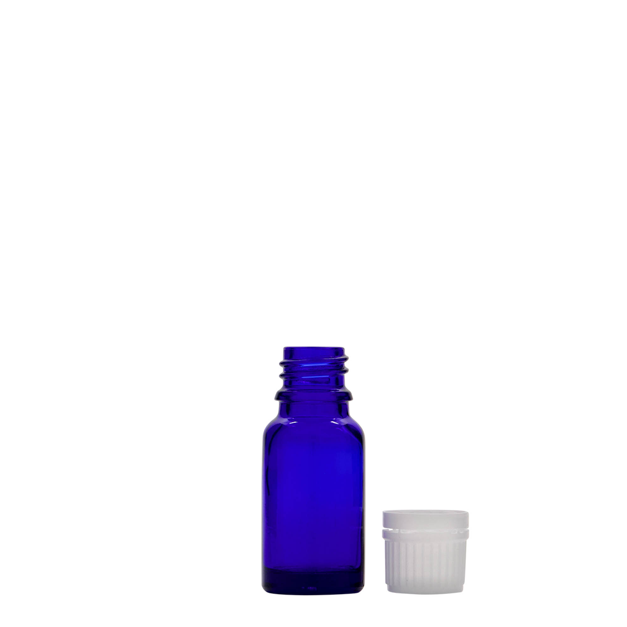 10 ml lekárska fľaša, sklo, kráľovská modrá, hrdlo: DIN 18 10 ml lekárska fľaša, sklo, kráľovská modrá, hrdlo: DIN 18