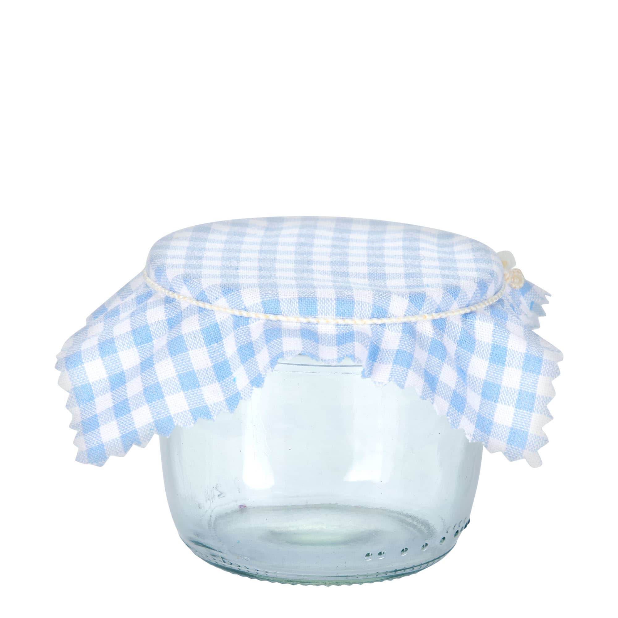 Kockované látkové prestieranie 12x12, štvorcové, textilné, svetlomodré, hrdlo: TO38-TO53