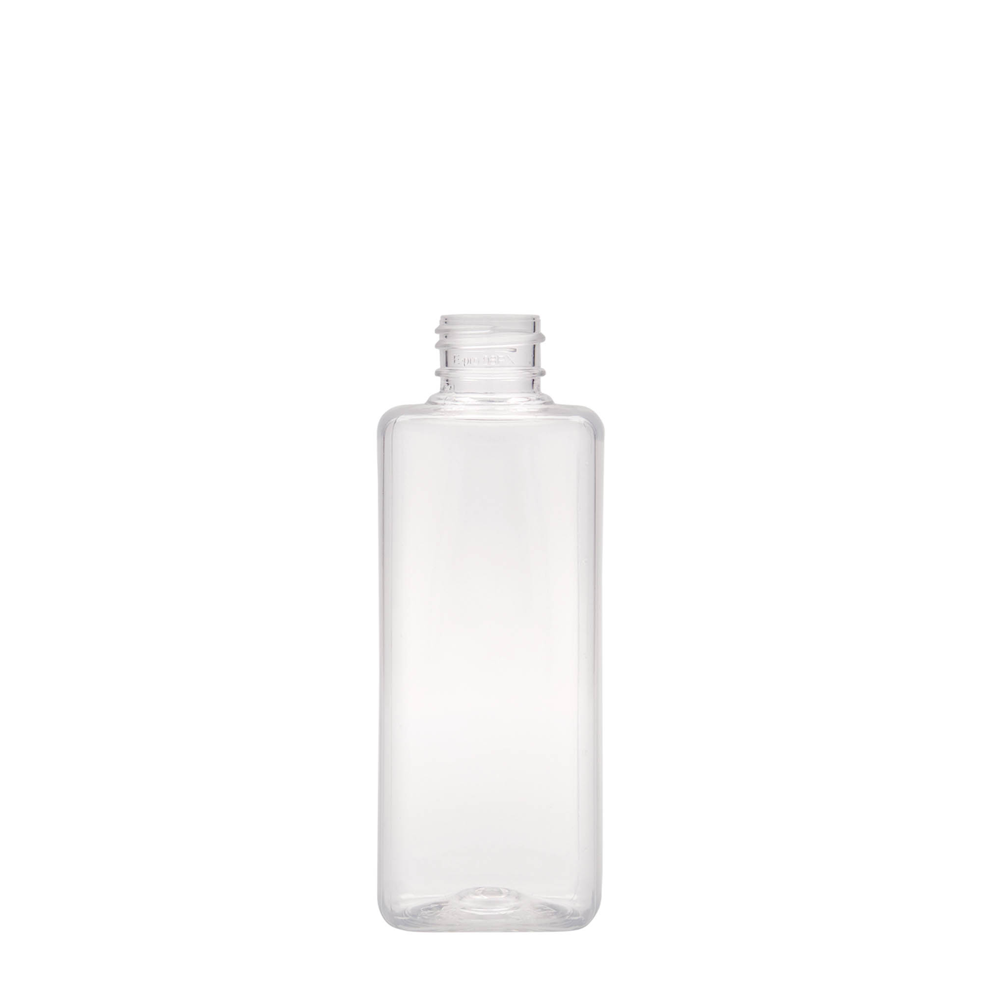 200 ml PET fľaša 'Karl', štvorcová, plastová, hrdlo: 24/410 200 ml PET fľaša 'Karl', štvorcová, plastová, hrdlo: 24/410