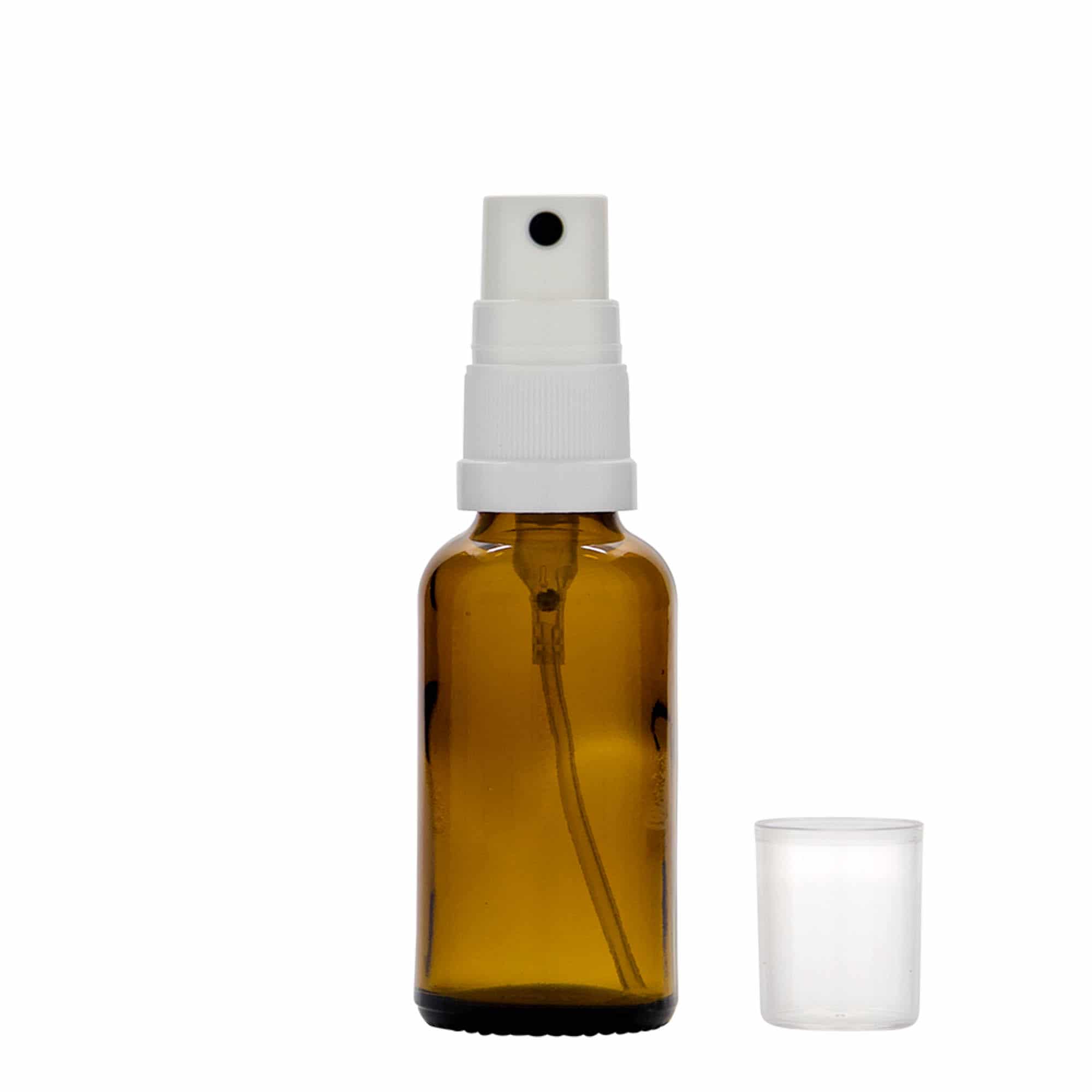 30 ml liekovka s rozprašovačom, sklená, hnedá farba, hrdlo: DIN 18