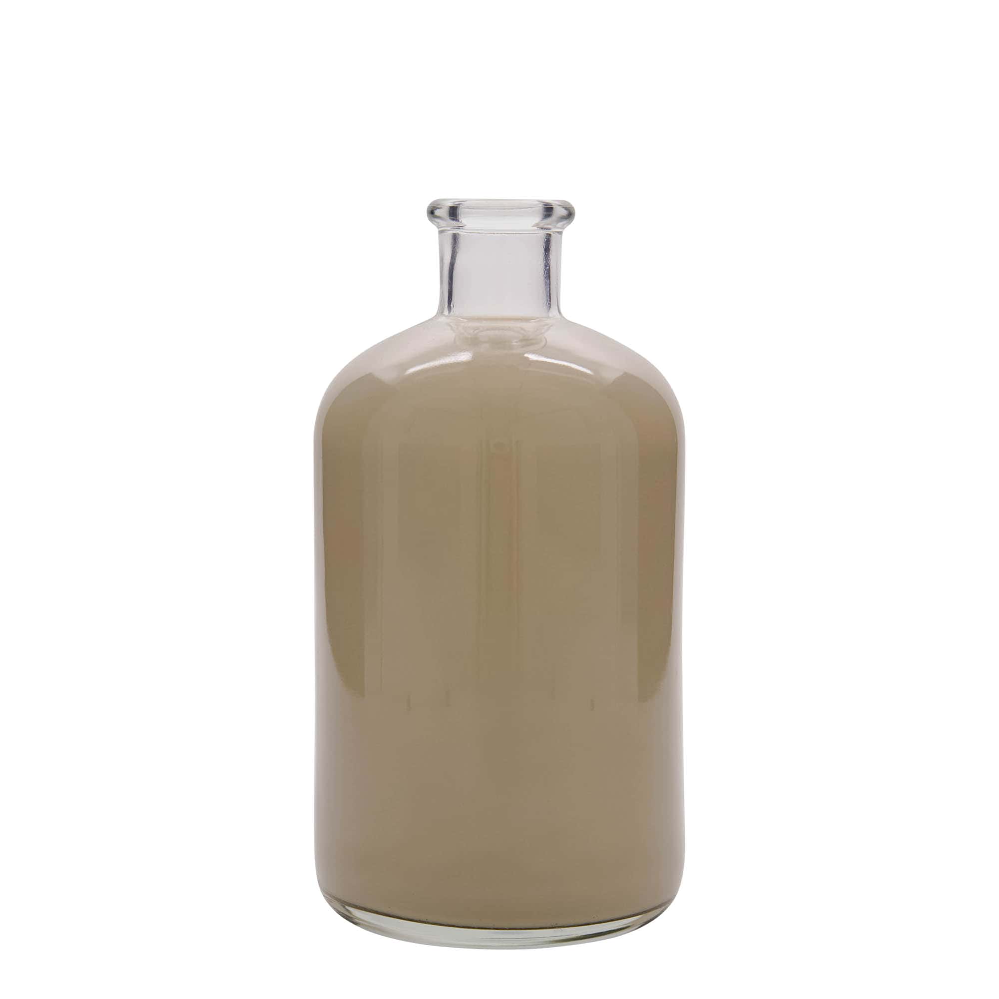 1 000 ml sklená fľaša lekárnická, hrdlo: korok