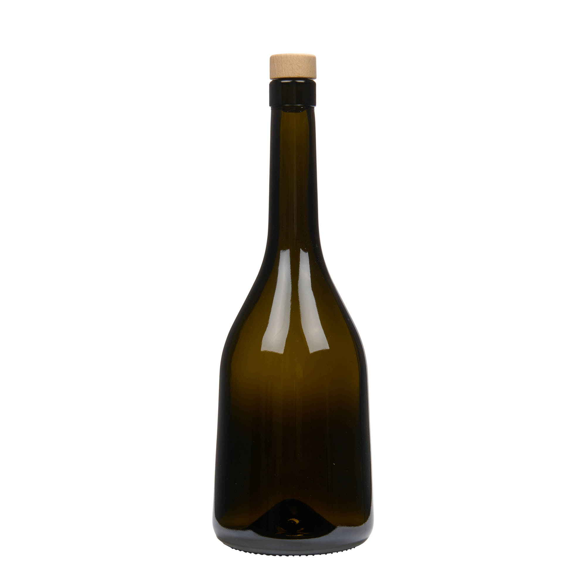 750 ml sklenená fľaša 'Rustica', antikzelená, hrdlo: korkové