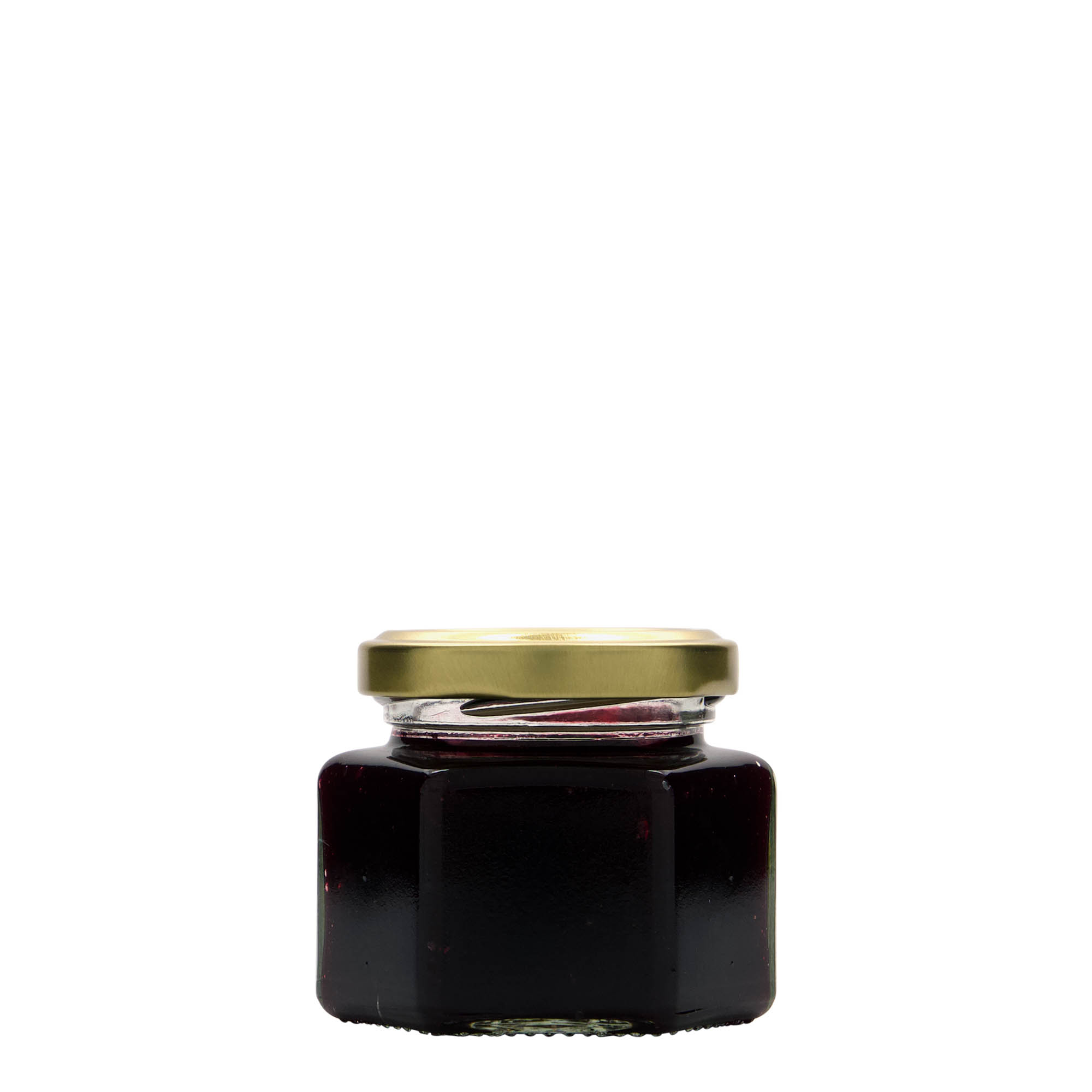 106 ml šesťhranná sklenená nádoba, hrdlo: Twist-Off (TO 53) 106 ml šesťhranná sklenená nádoba, hrdlo: Twist-Off (TO 53)