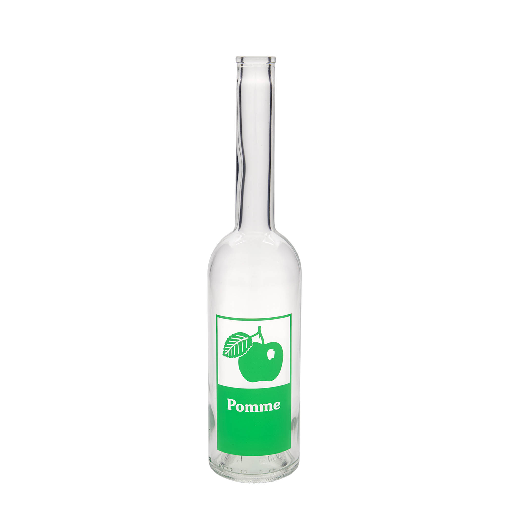 500 ml sklenená fľaša 'Opera', motív: Jablko, hrdlo: korok