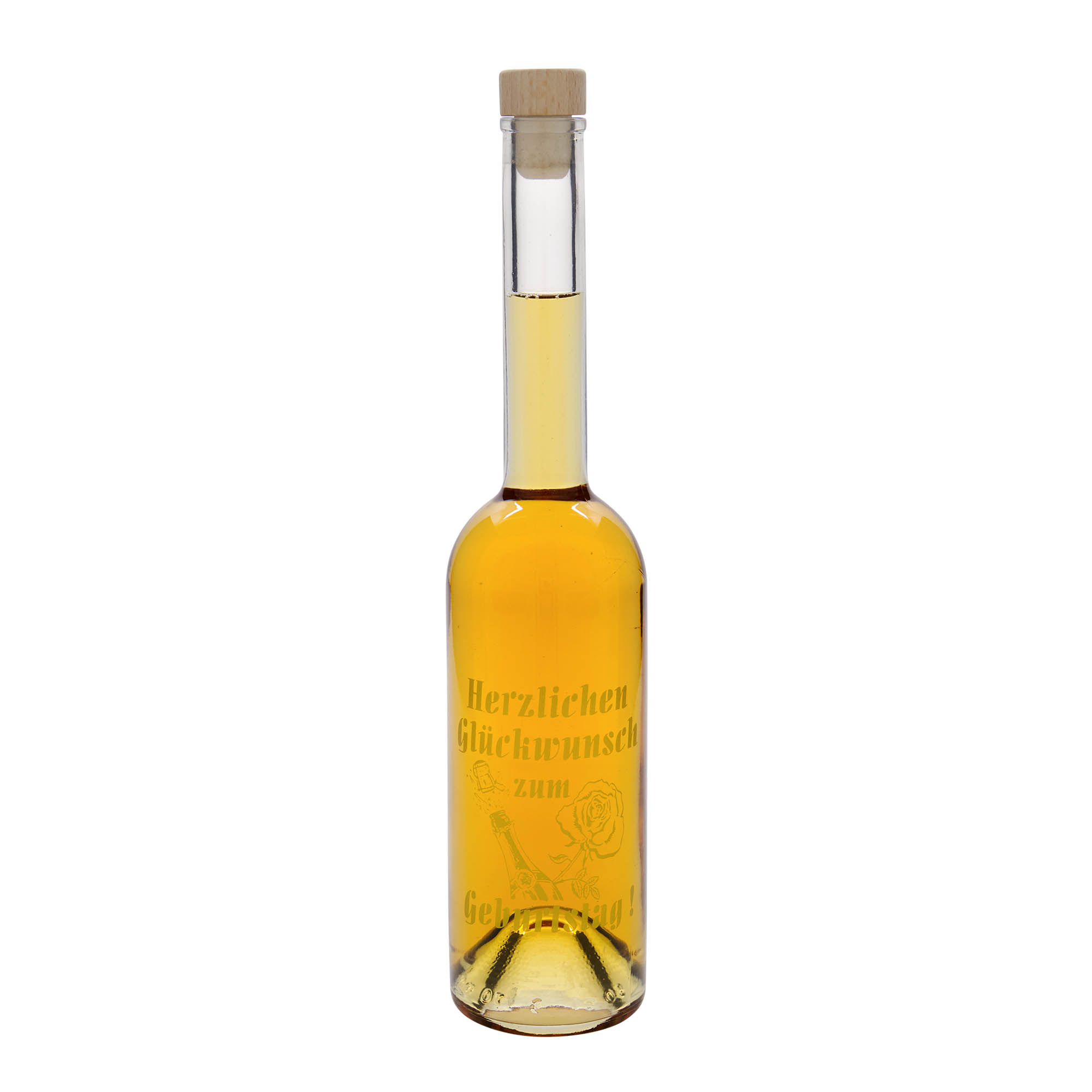 500 ml sklená fľaša „Opera“, motív: Narodeninová fľaša, hrdlo: korok