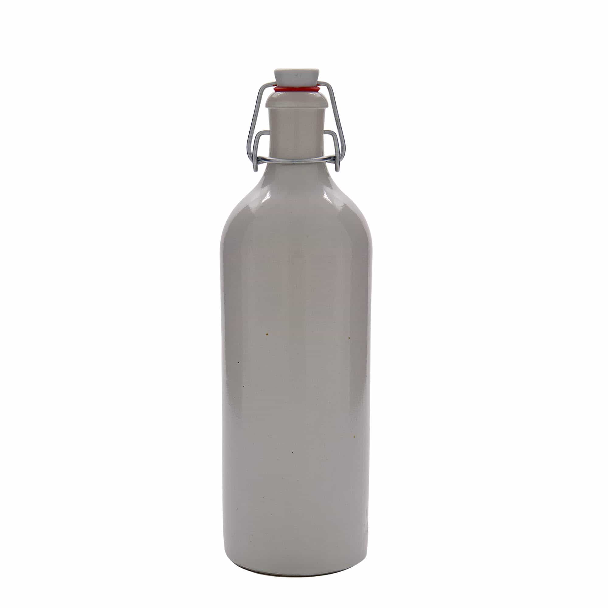 750 ml hlinený krčah, kamenina, biela farba, hrdlo: strmeňový uzáver