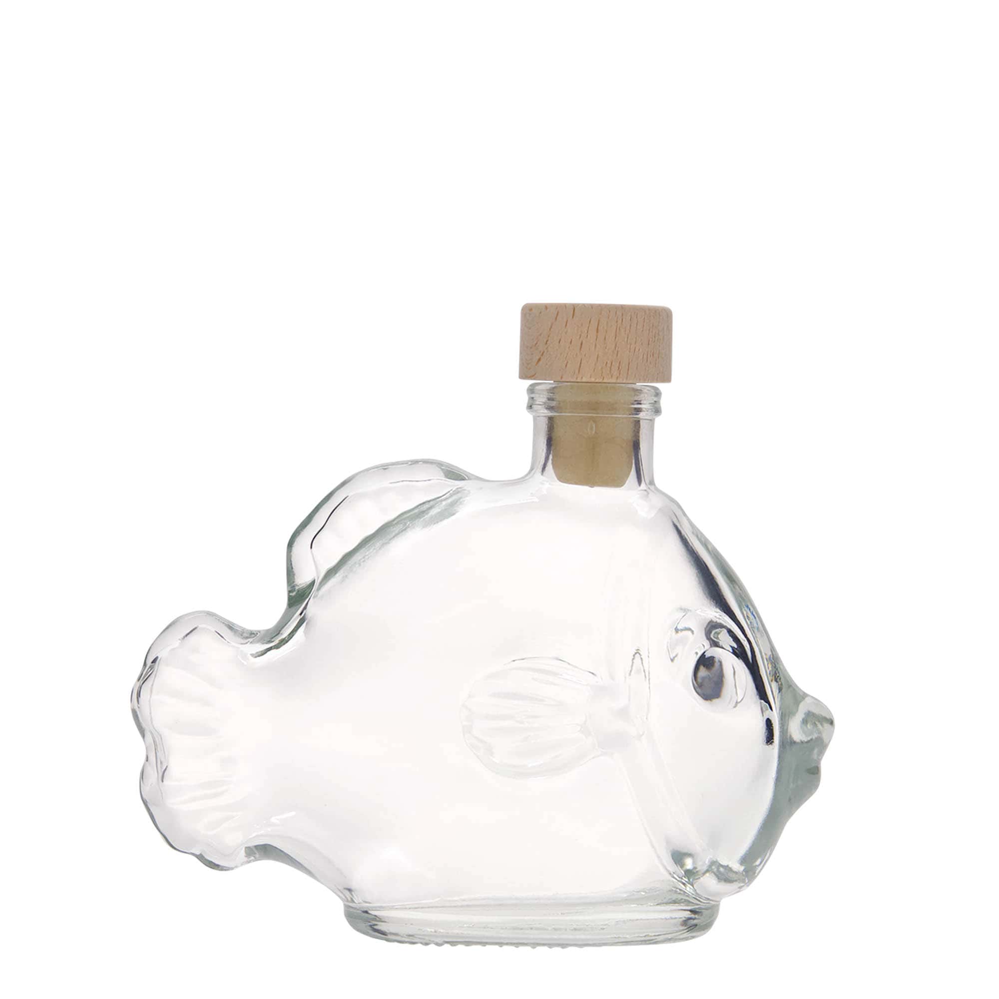 200 ml sklená fľaša „Ryba“, hrdlo: korok
