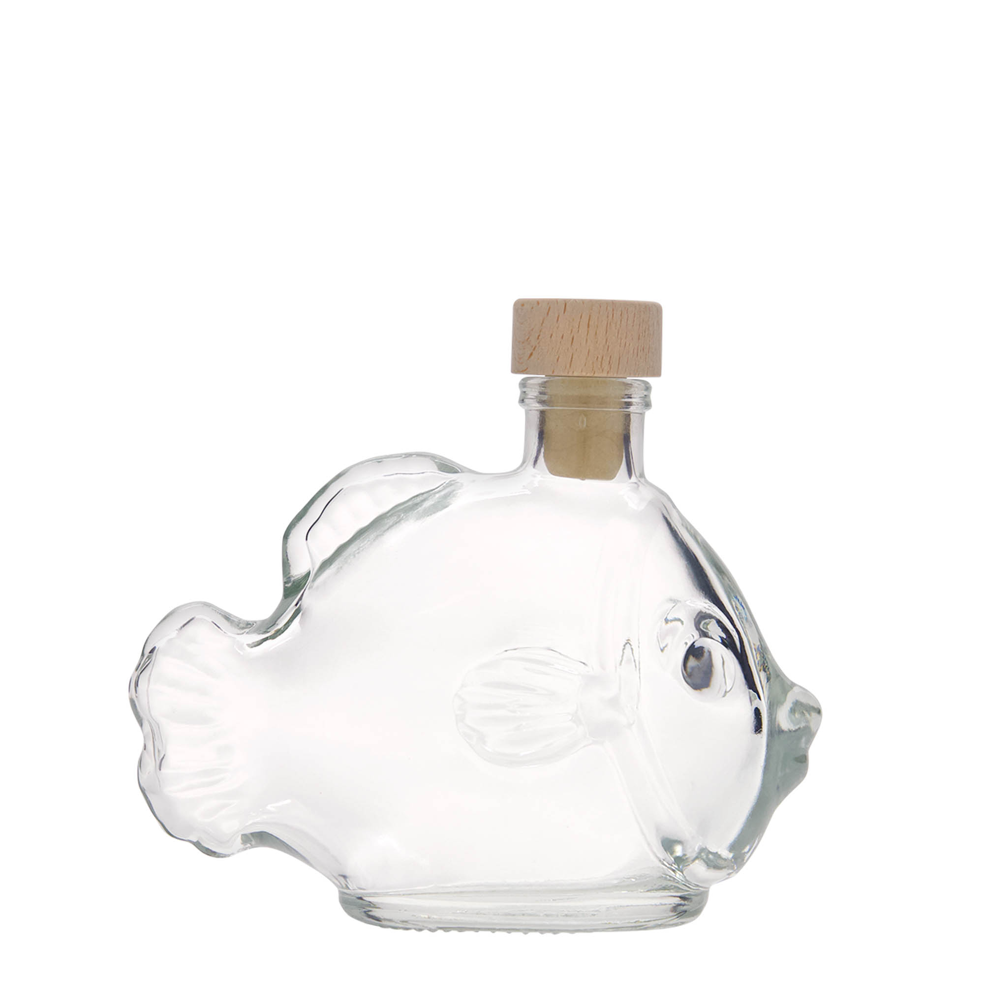 200 ml sklenená fľaša „Ryba“, hrdlo: korok