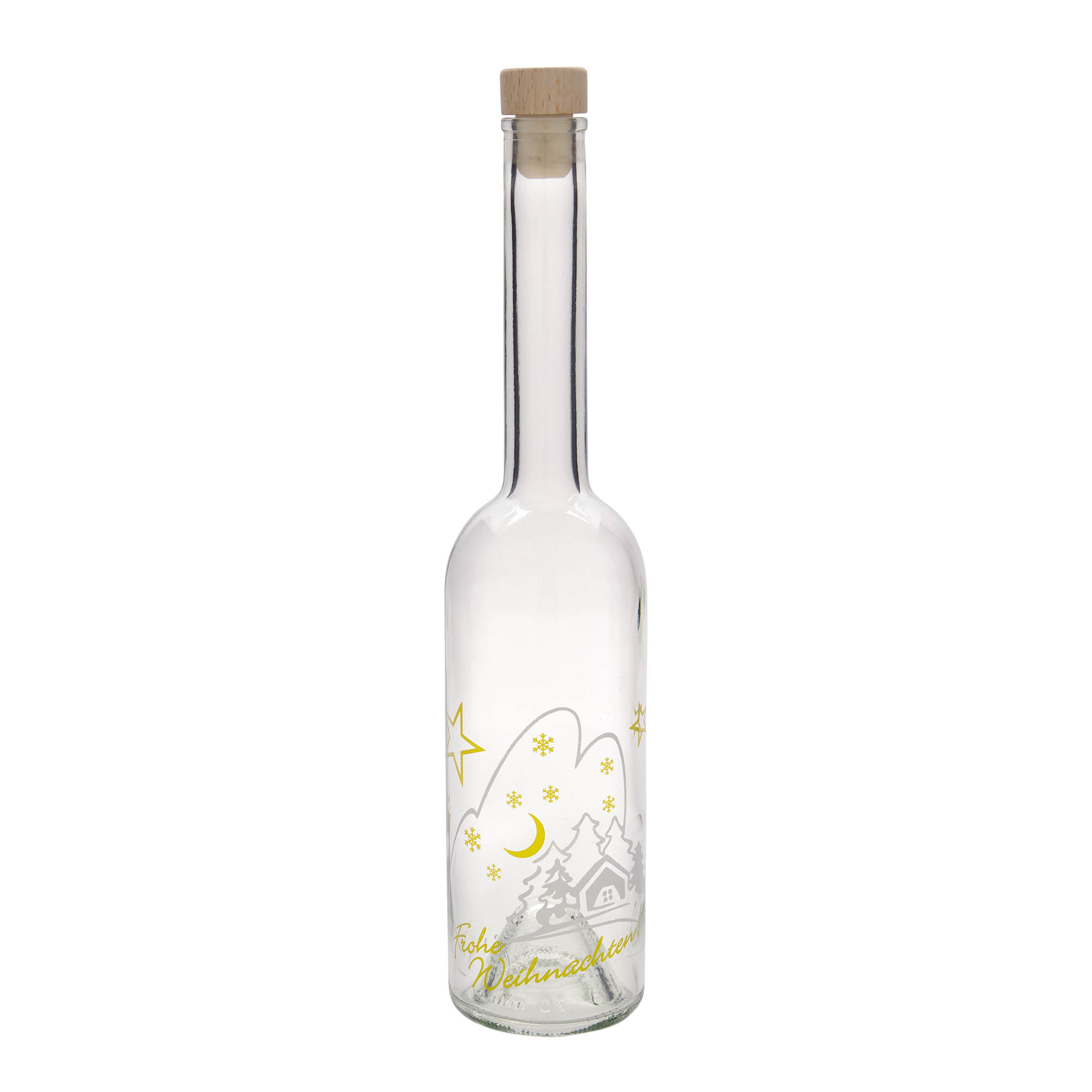500 ml sklenená fľaša 'Opera', motív: Vianočná idyla, hrdlo: korok 500 ml sklenená fľaša 'Opera', motív: Vianočná idyla, hrdlo: korok