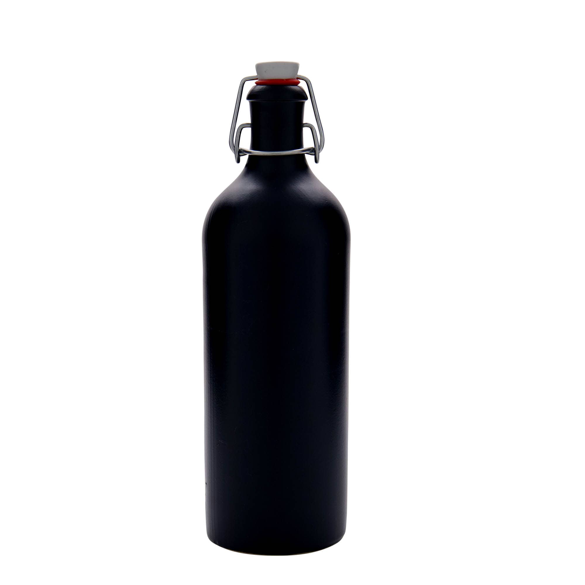 750 ml hlinený krčah, kamenina, čierna farba, hrdlo: strmeňový uzáver