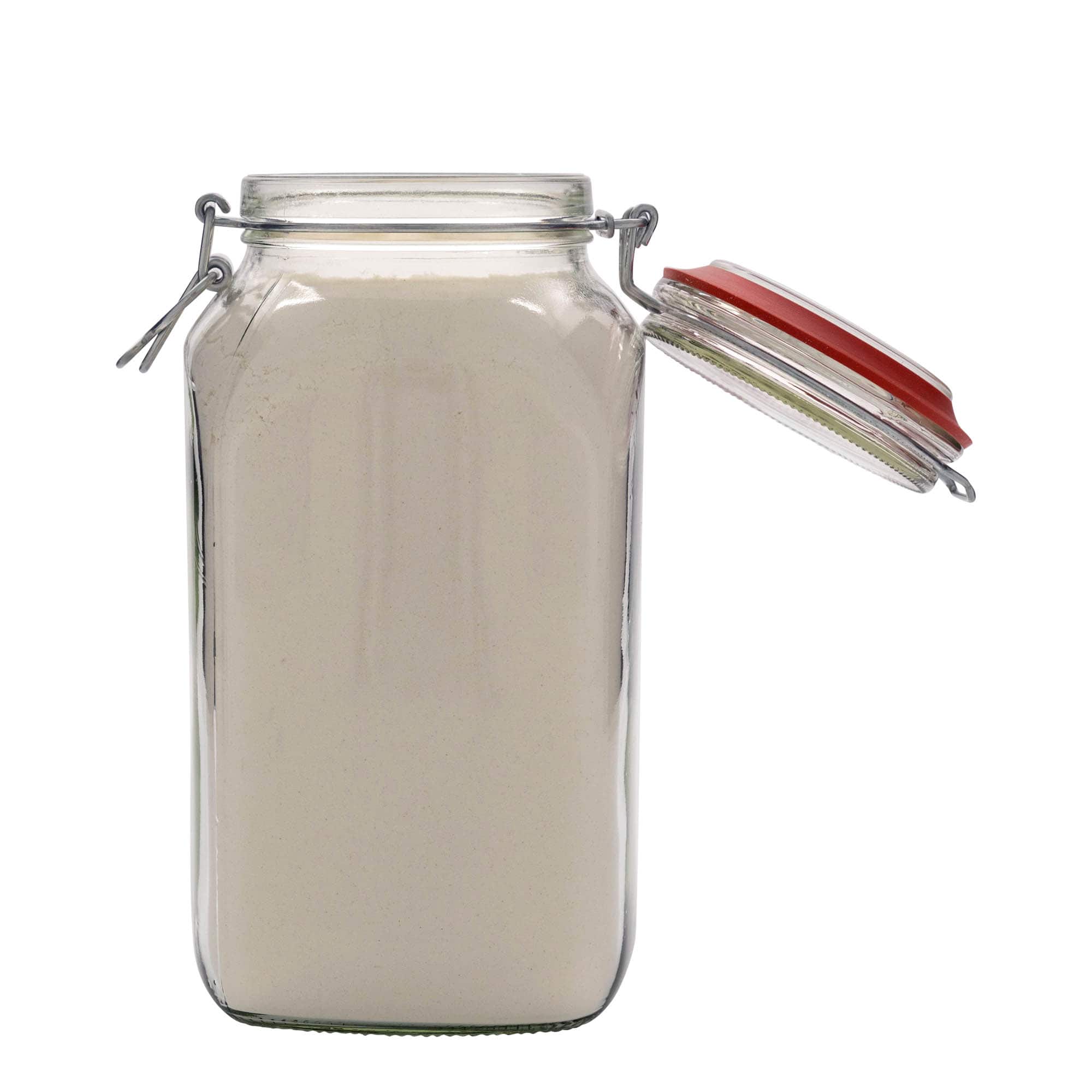 2 590 ml pohár so strmeňovým uzáverom, štvorcový, hrdlo: strmeňový uzáver
