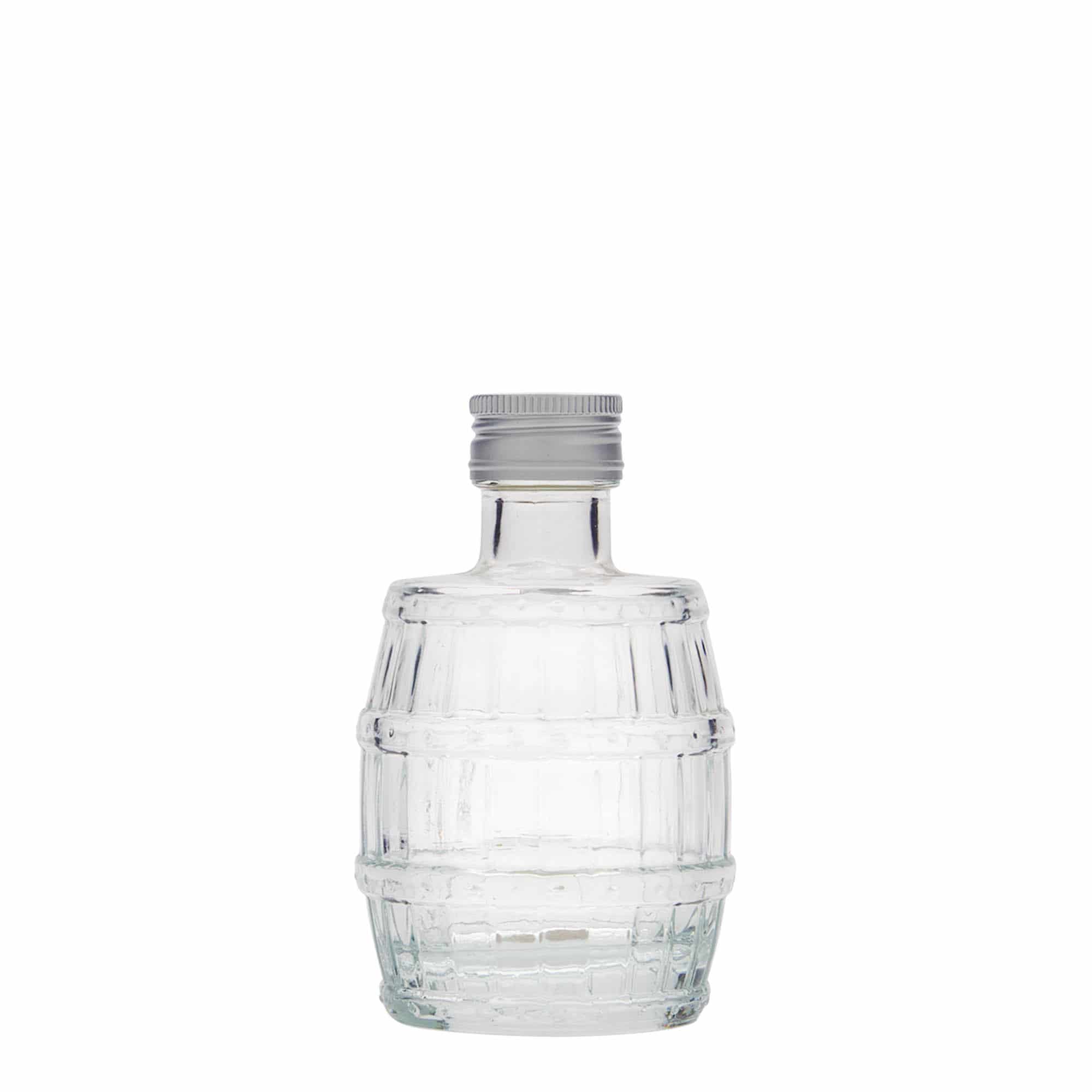 100 ml sklená fľaša „Sud“, hrdlo: PP 24