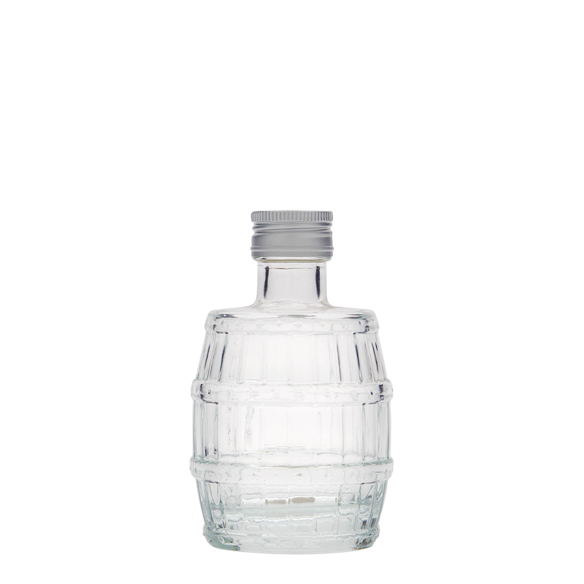 100 ml sklenená fľaša 'sud', hrdlo: PP 24