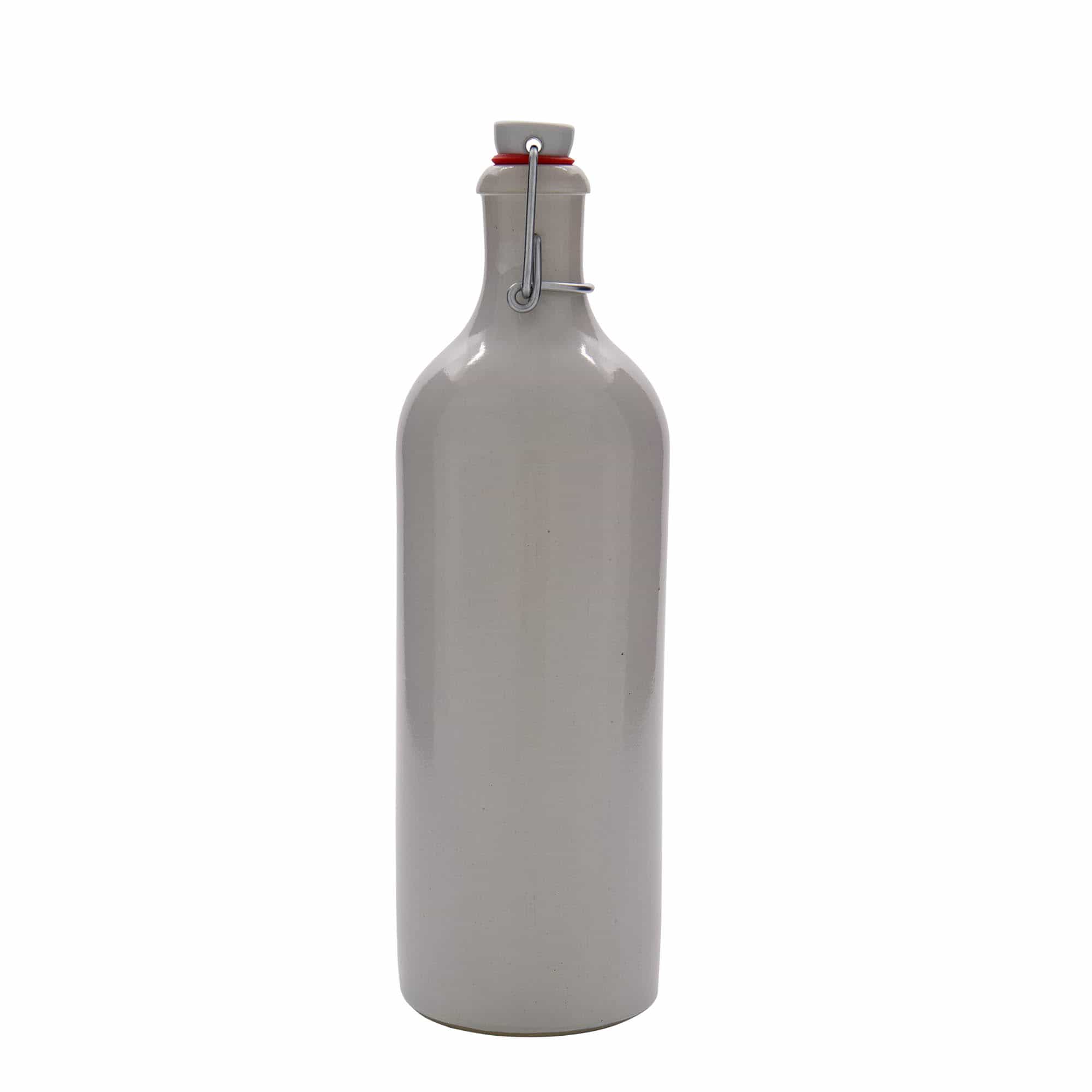 750 ml hlinený krčah, kamenina, biela farba, hrdlo: strmeňový uzáver