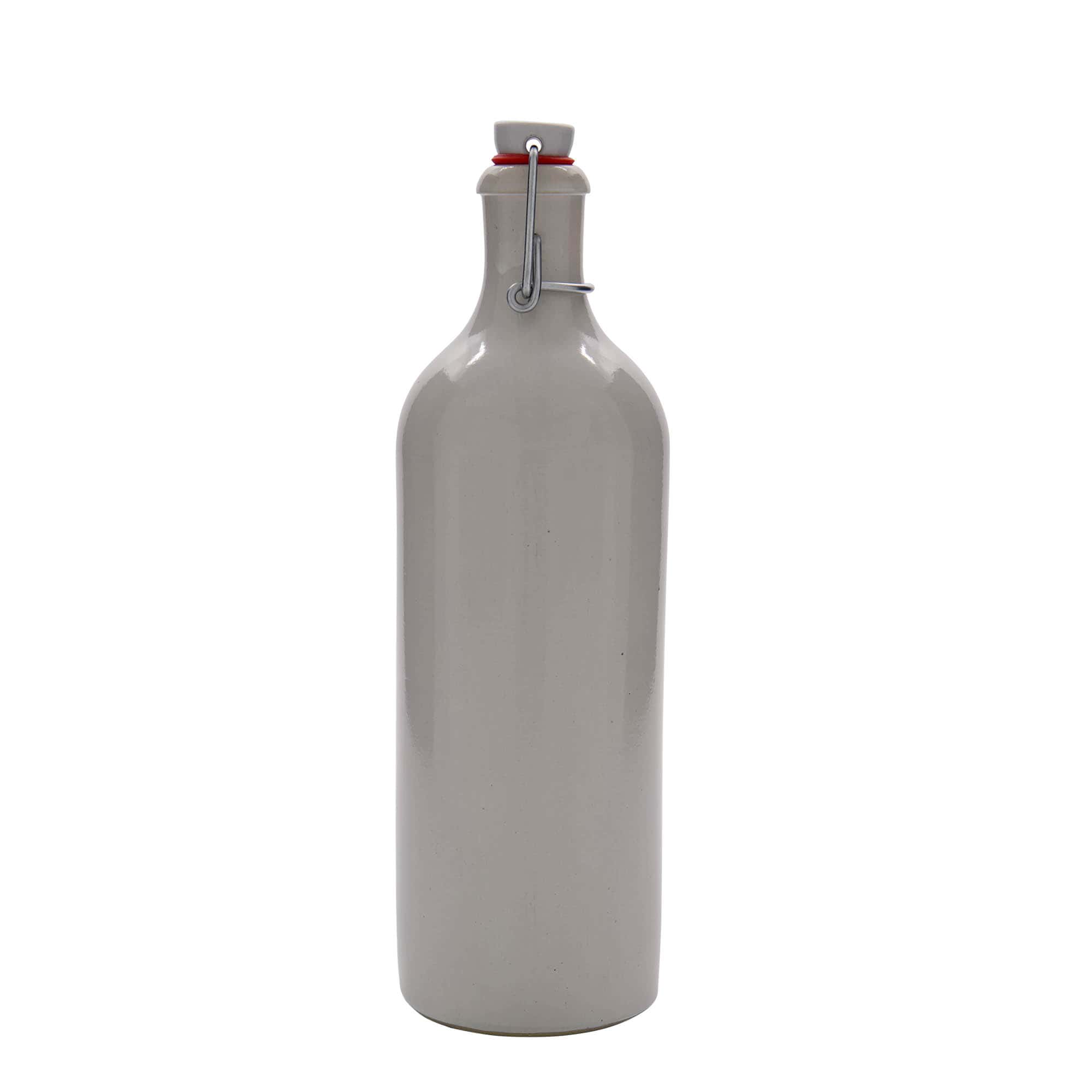 750 ml keramický džbán, kamenina, biely, hrdlo: uzáver s pákou