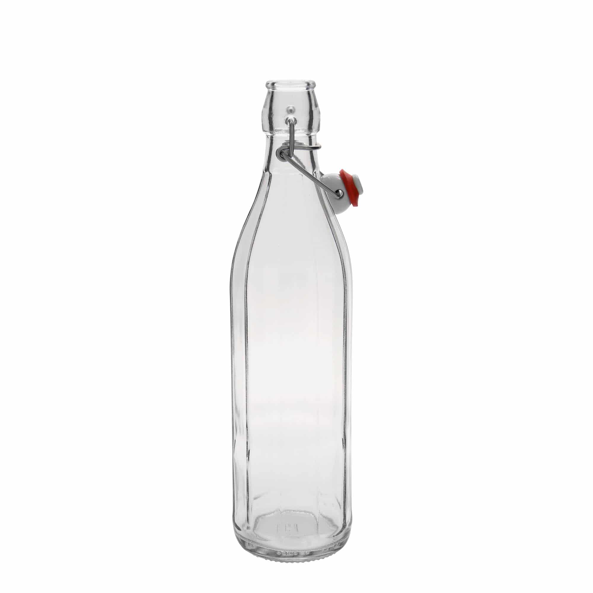750 ml sklenená fľaša 'Bravo', desaťuholníková, hrdlo: uzáver s pákou