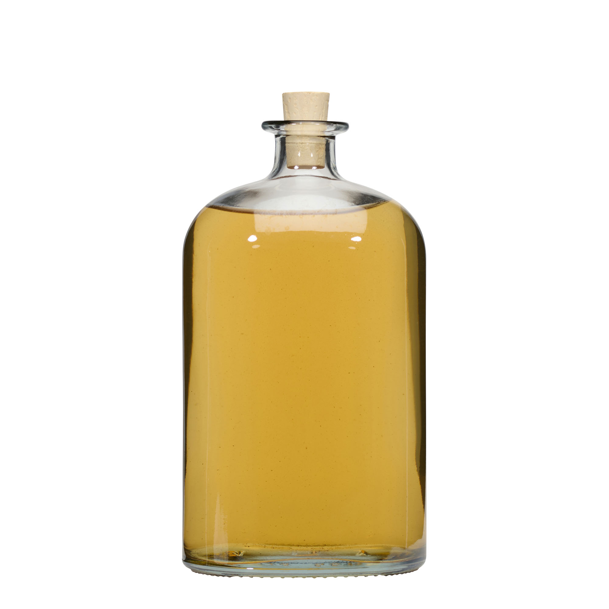 1.000 ml sklenená fľaša 'Dundee', oválna, hrdlo: korok