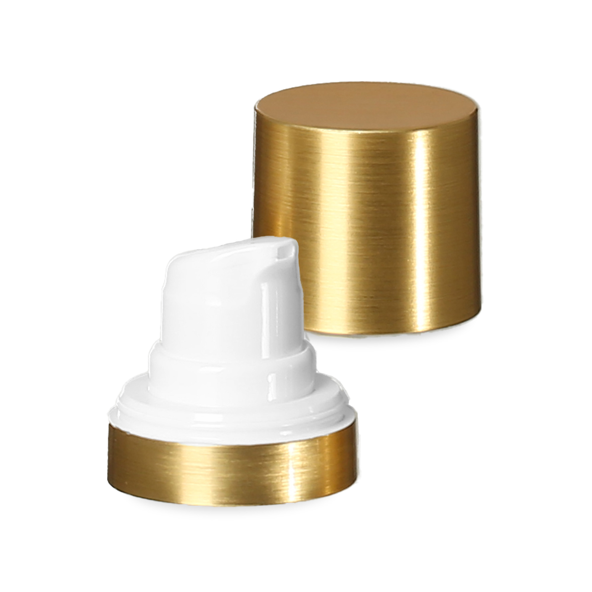 Airless hlava Micro zlatý okraj + biela, lesklá nasadzovacia krytka