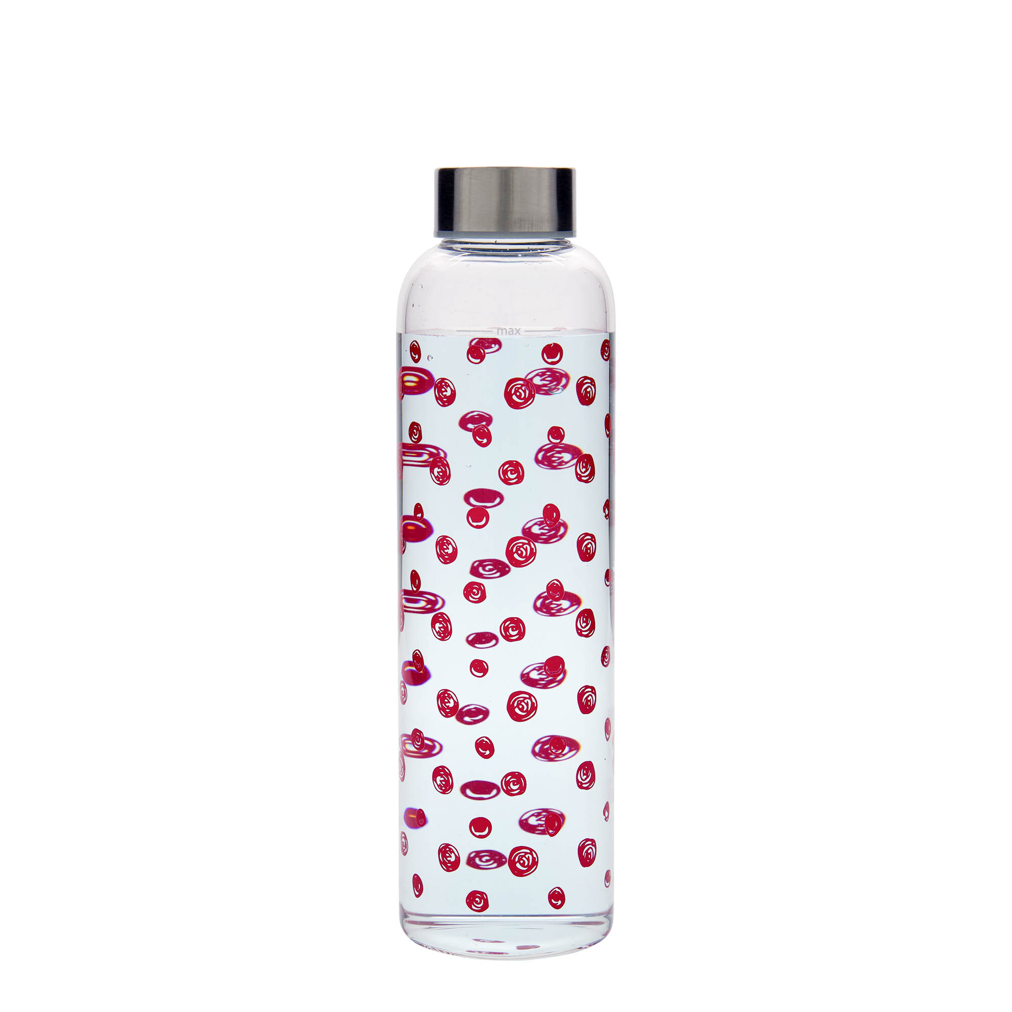 500 ml fľaša „Perseus“, motív: červené body, hrdlo: skrutkovací uzáver