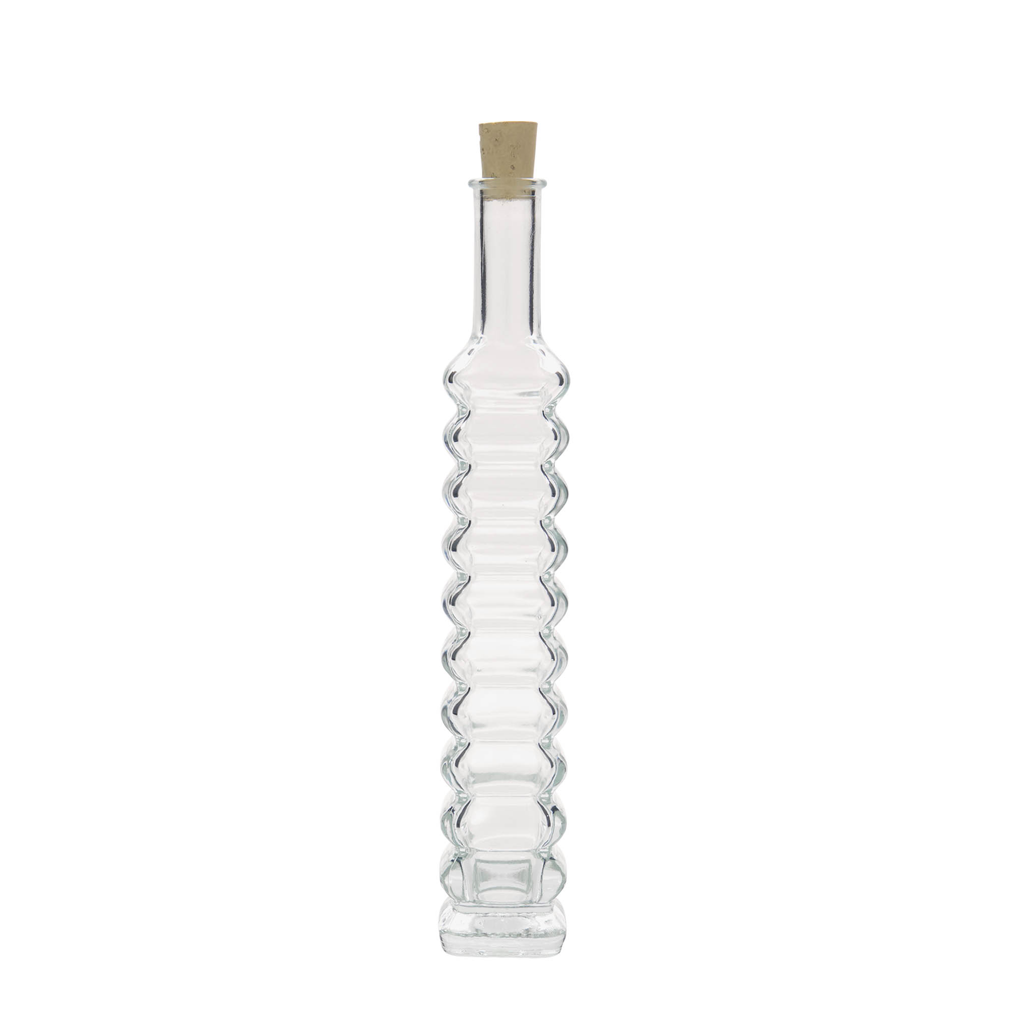 100 ml sklenená fľaša 'Roma', štvorcová, hrdlo: korok