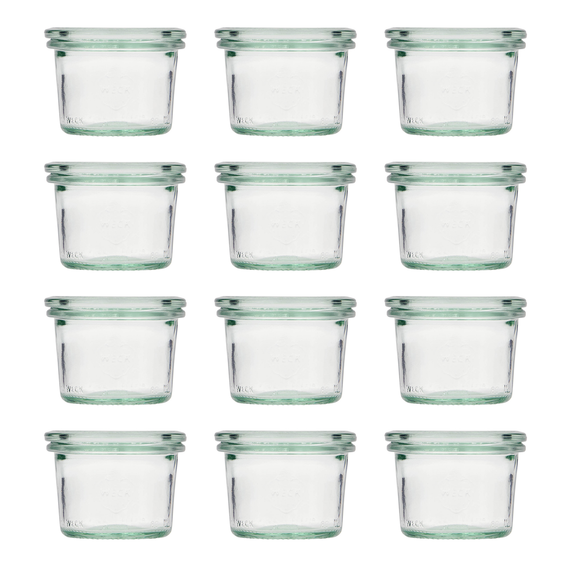12x 80 ml WECK-pohár typu Sturz so skleneným viečkom RR 60