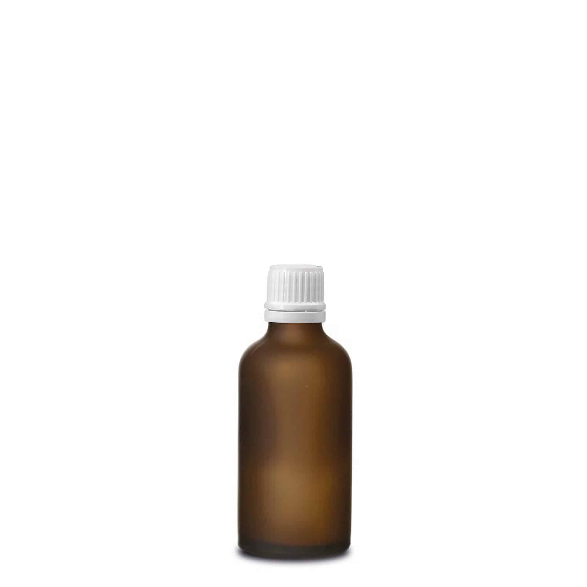50ml liekovka, sklo, hnedá matná, hrdlo: DIN 18