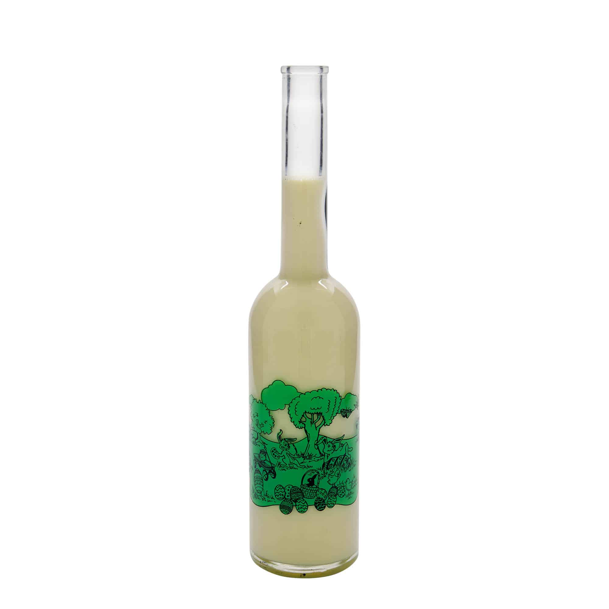500 ml sklená fľaša „Opera“, motív: Veselá Veľká noc, hrdlo: korok