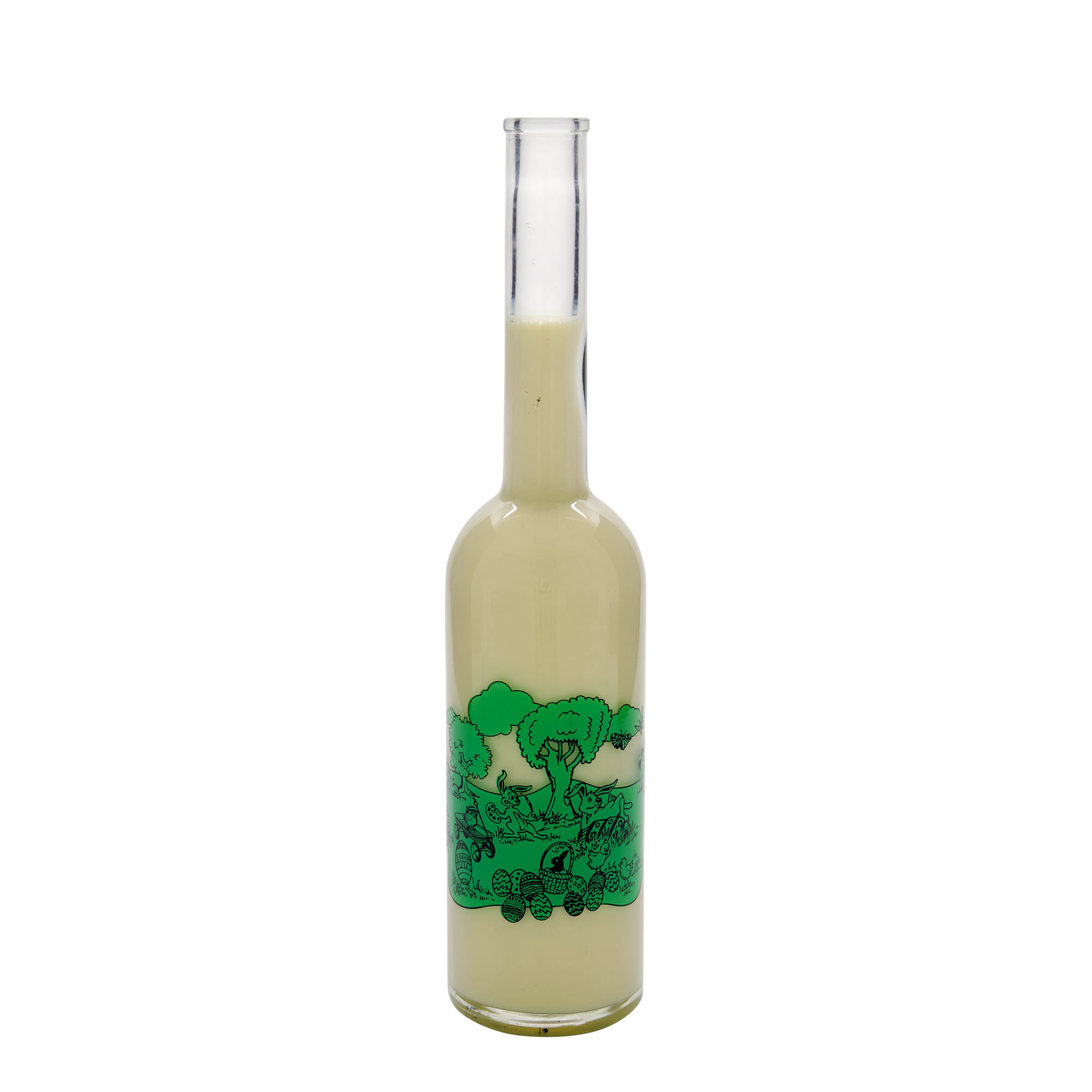 500 ml sklenená fľaša 'Opera', motív: Veselú Veľkú noc, hrdlo: korkové