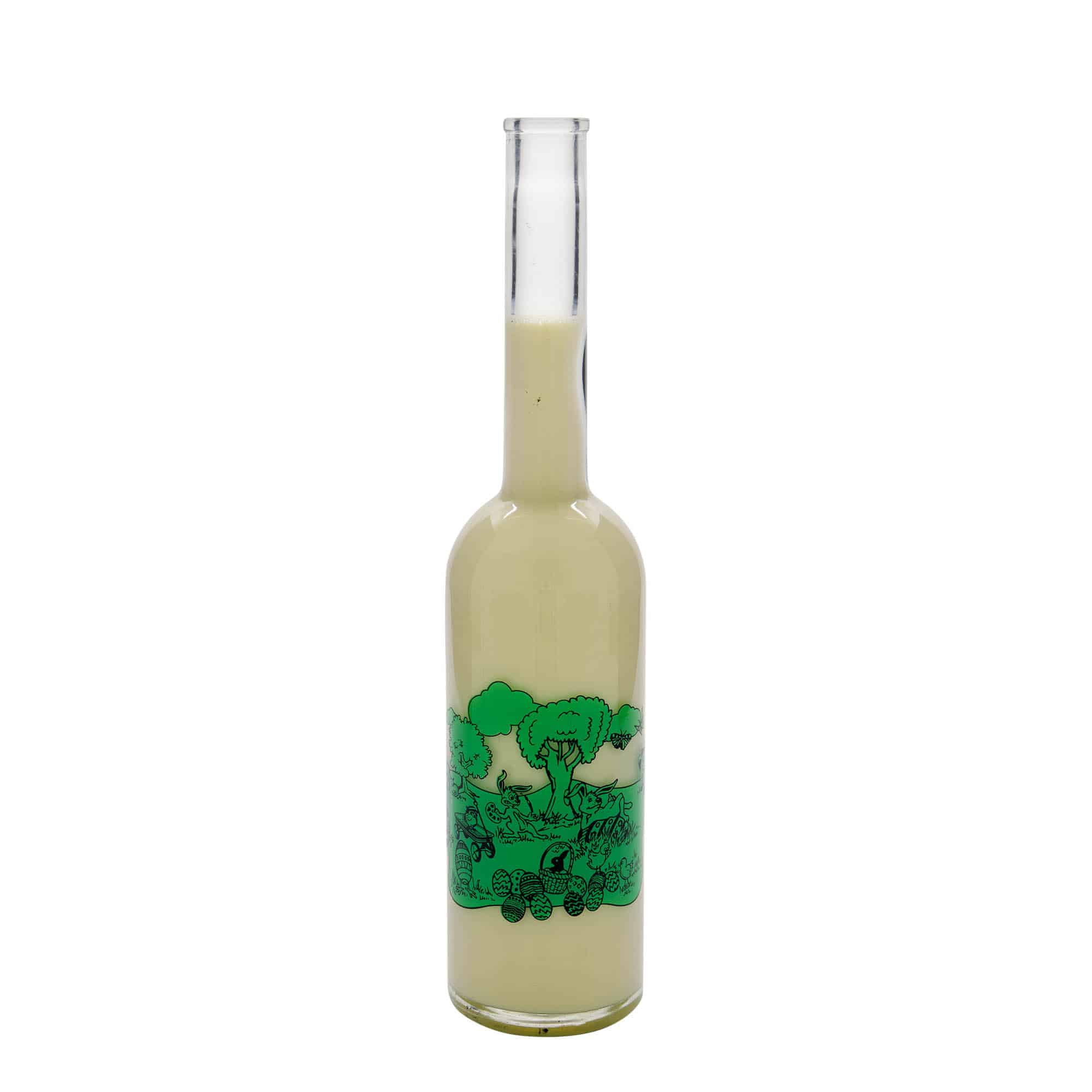 500 ml sklenená fľaša 'Opera', motív: Veselú Veľkú noc, hrdlo: korkové