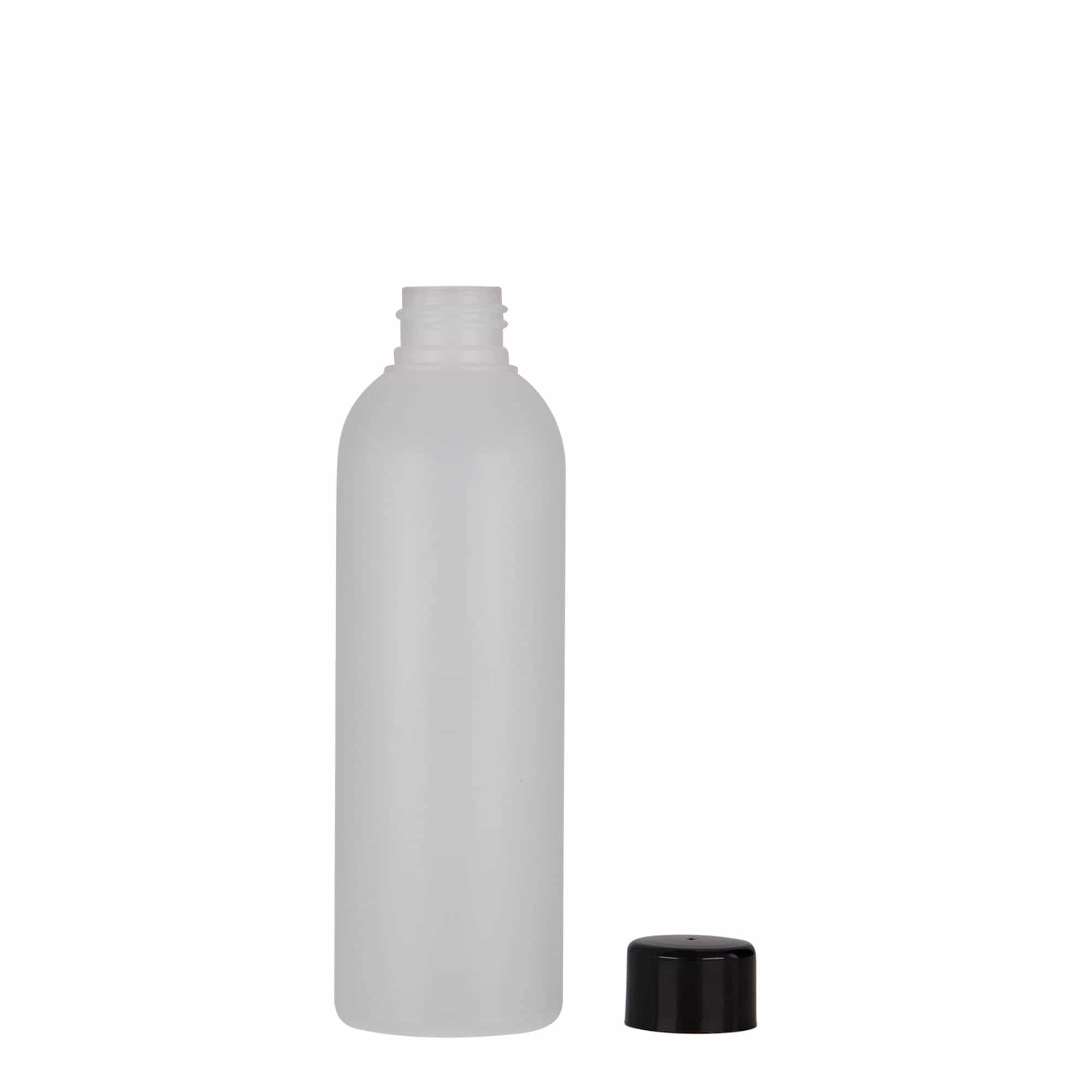 200 ml plastová fľaša „Tuffy“, HDPE, prírodná farba, hrdlo: GPI 24/410