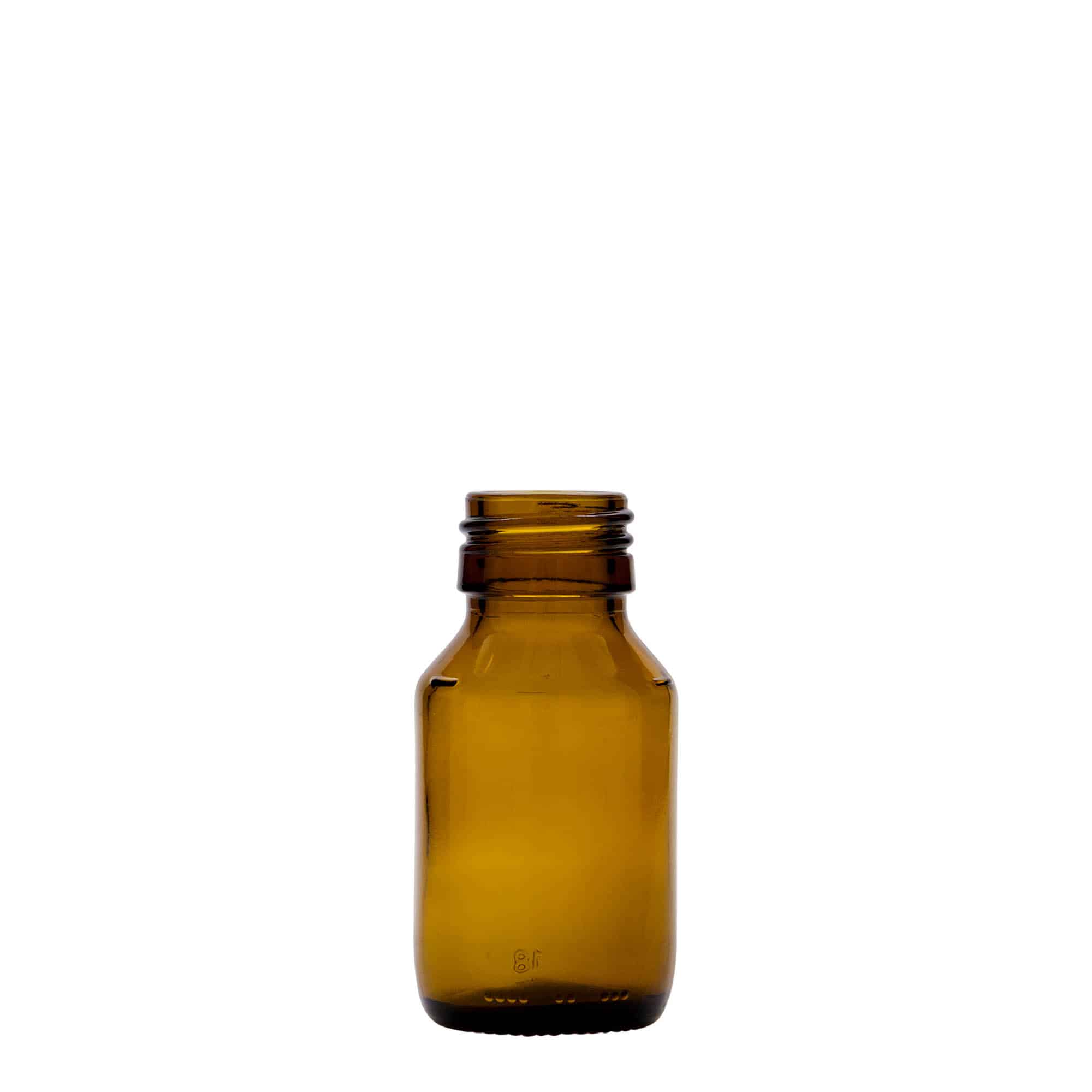 50 ml liekovka, hnedá farba, sklená, hrdlo: PP 28 50 ml liekovka, hnedá farba, sklená, hrdlo: PP 28
