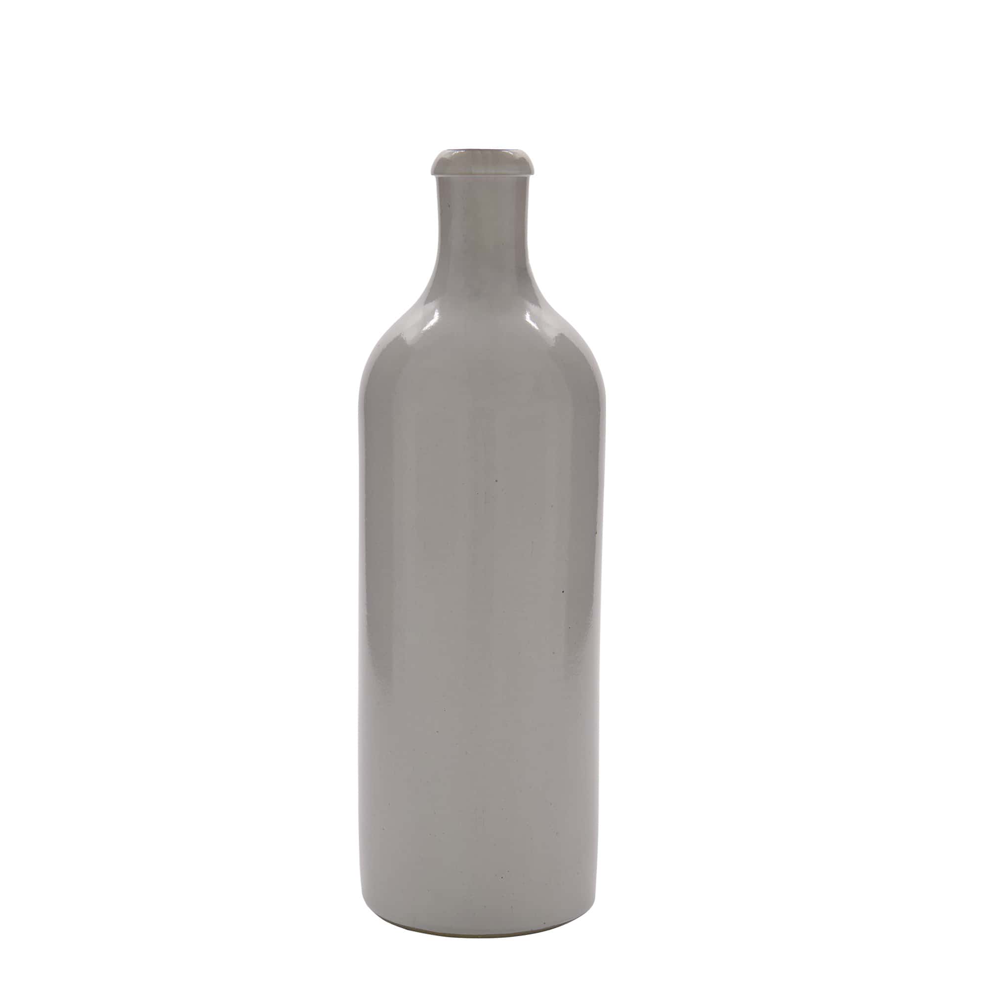 750 ml hlinený krčah, kamenina, biela farba, hrdlo: strmeňový uzáver 750 ml hlinený krčah, kamenina, biela farba, hrdlo: strmeňový uzáver