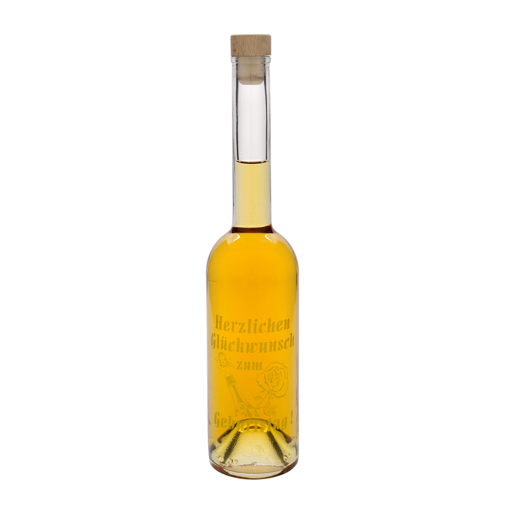 500 ml sklenená fľaša 'Opera', motív: Jablko, hrdlo: korok 500 ml sklenená fľaša 'Opera', motív: Jablko, hrdlo: korok