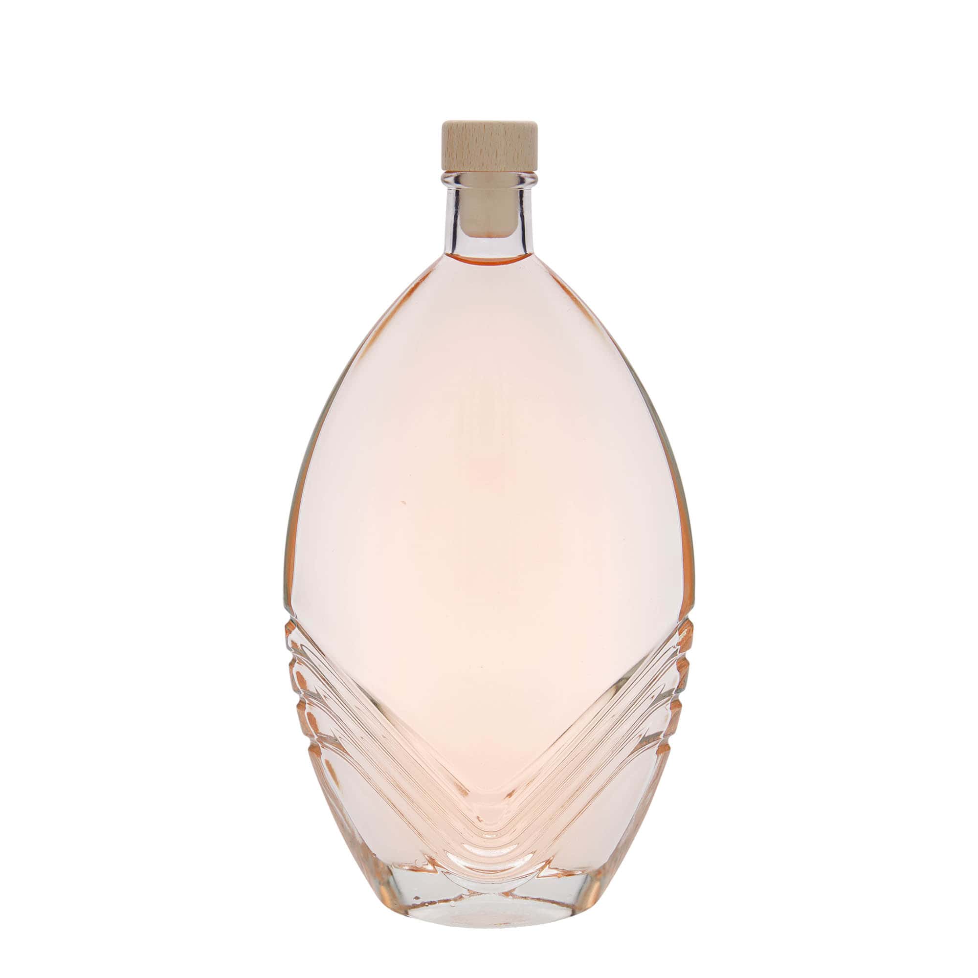 500 ml sklená fľaša „Florence“, oválna, hrdlo: korok