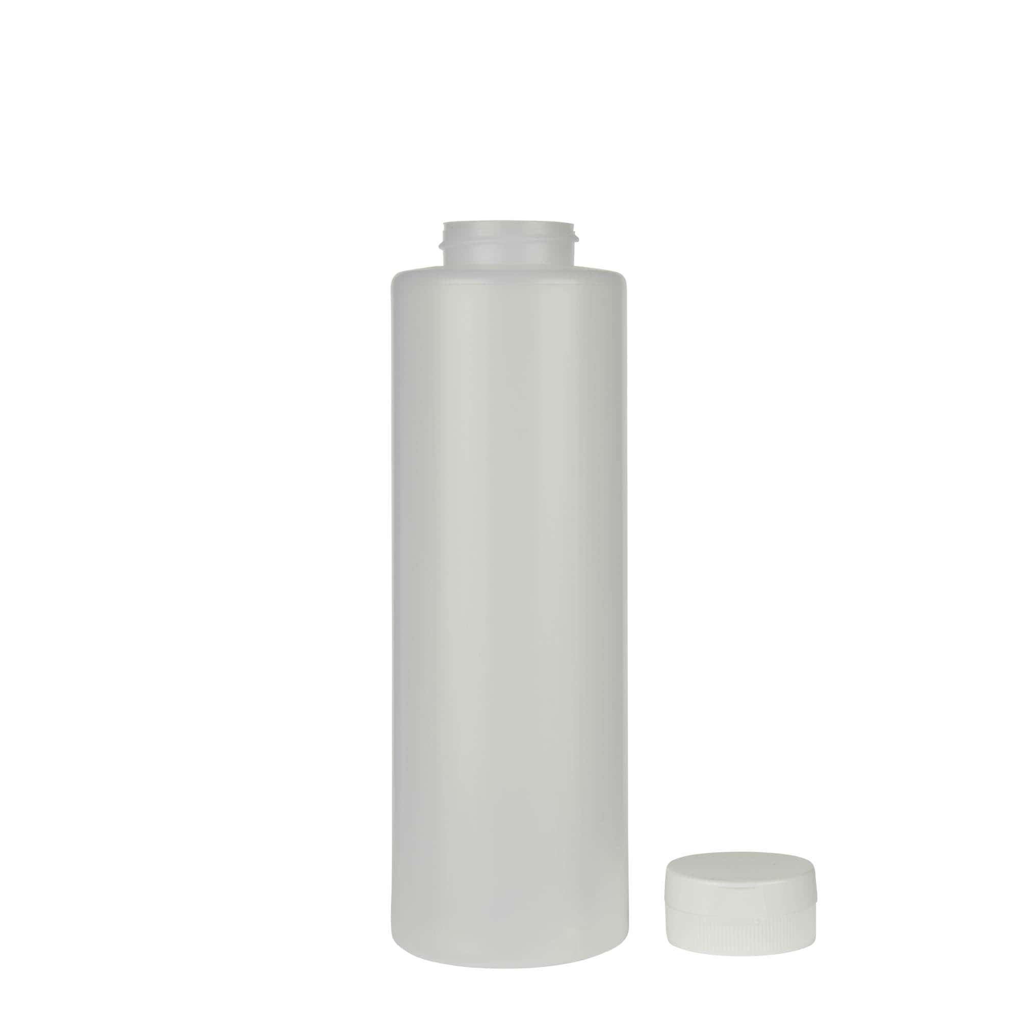 500 ml fľaša na omáčku, LDPE plast, prírodná farba, hrdlo: 38/400