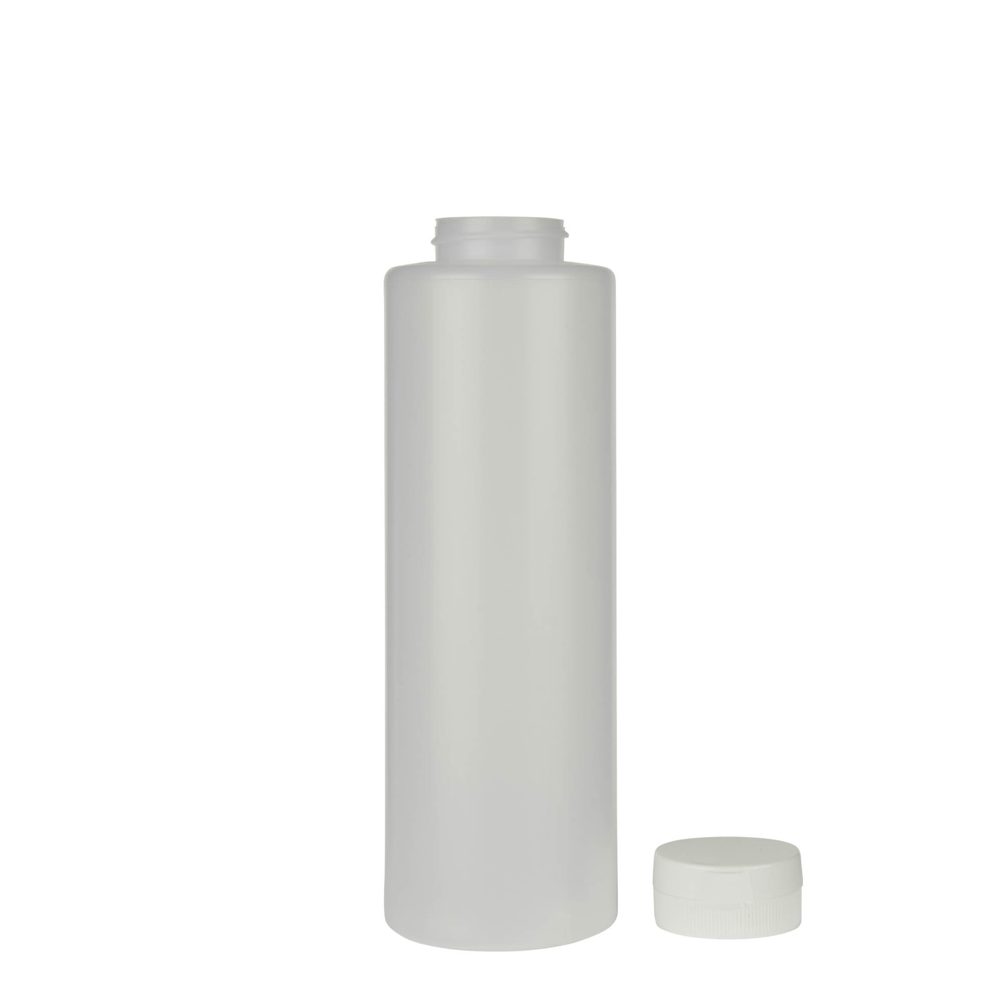 500 ml fľaša na omáčku, LDPE plast, prírodná, hrdlo: 38/400 500 ml fľaša na omáčku, LDPE plast, prírodná, hrdlo: 38/400