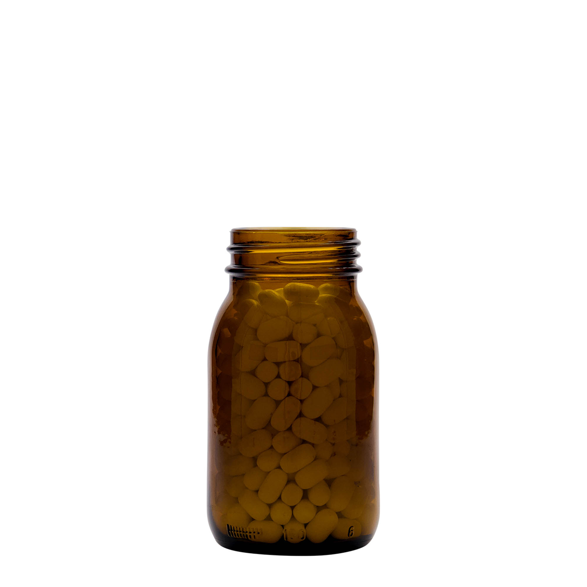150 ml širokouhlové sklo, hnedé, hrdlo: DIN 45 150 ml širokouhlové sklo, hnedé, hrdlo: DIN 45