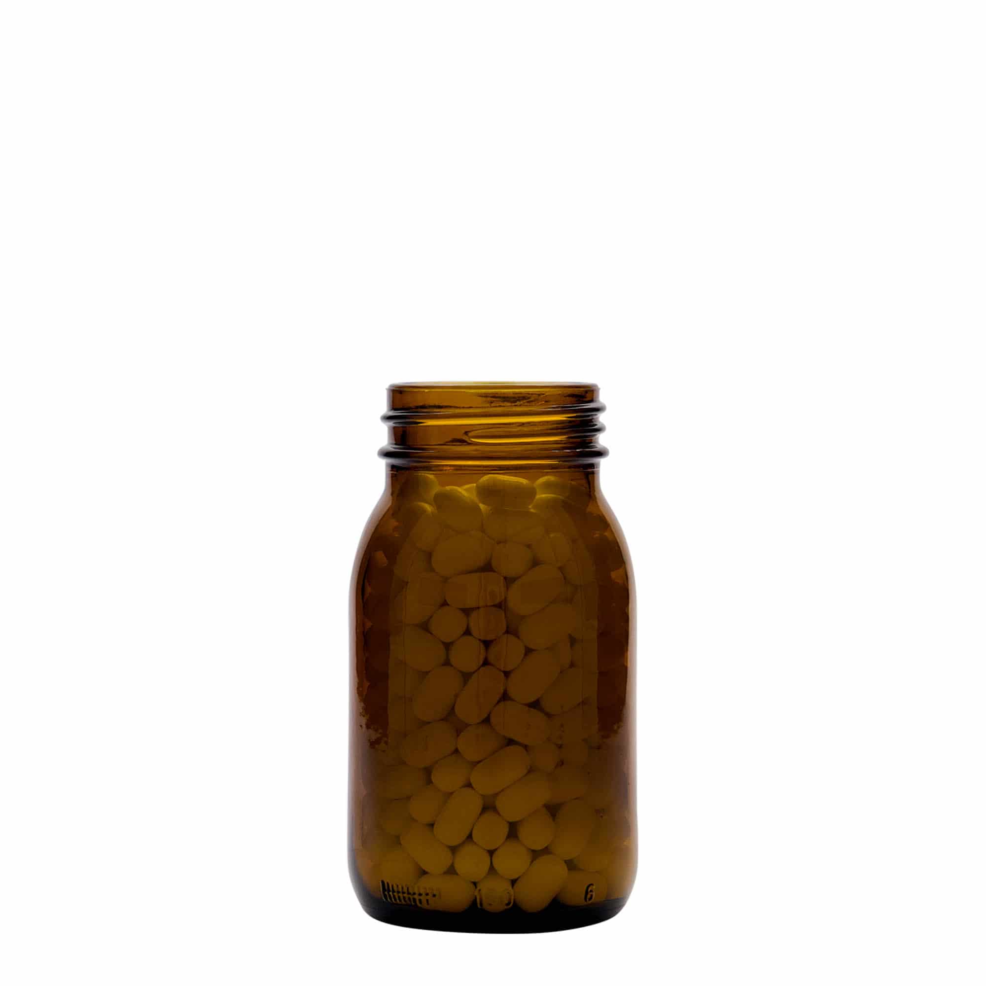 150 ml širokouhlové sklo, hnedé, hrdlo: DIN 45