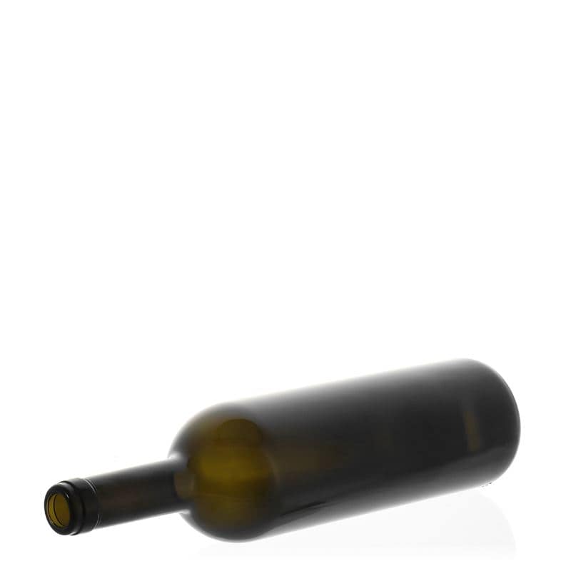 750 ml vínová fľaša „Golia“, antická zelená farba, hrdlo: korok